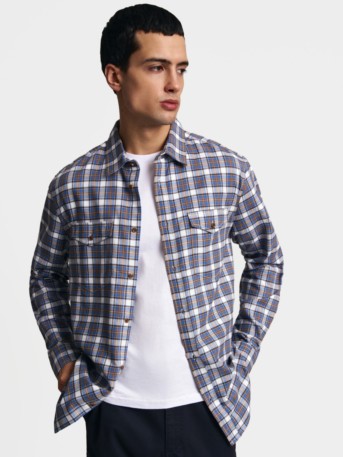 Рубашка из хлопка с узором в клетку