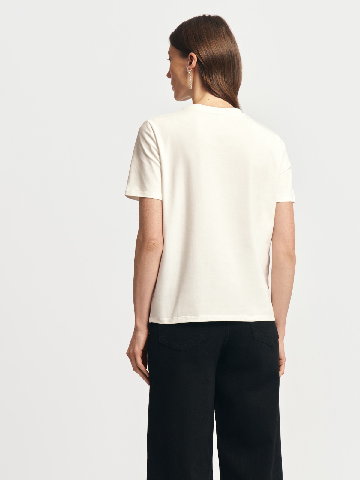 Футболка из хлопка со стразами