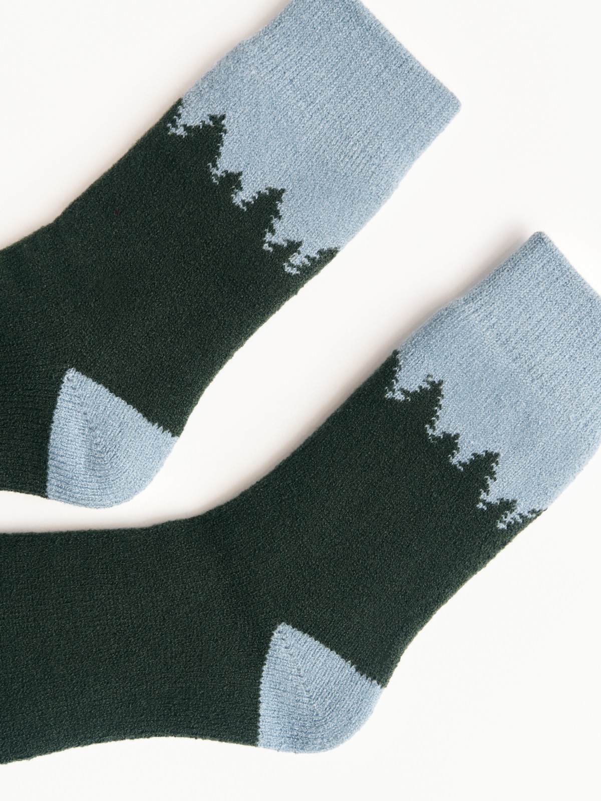 Высокие тёплые носки с принтом