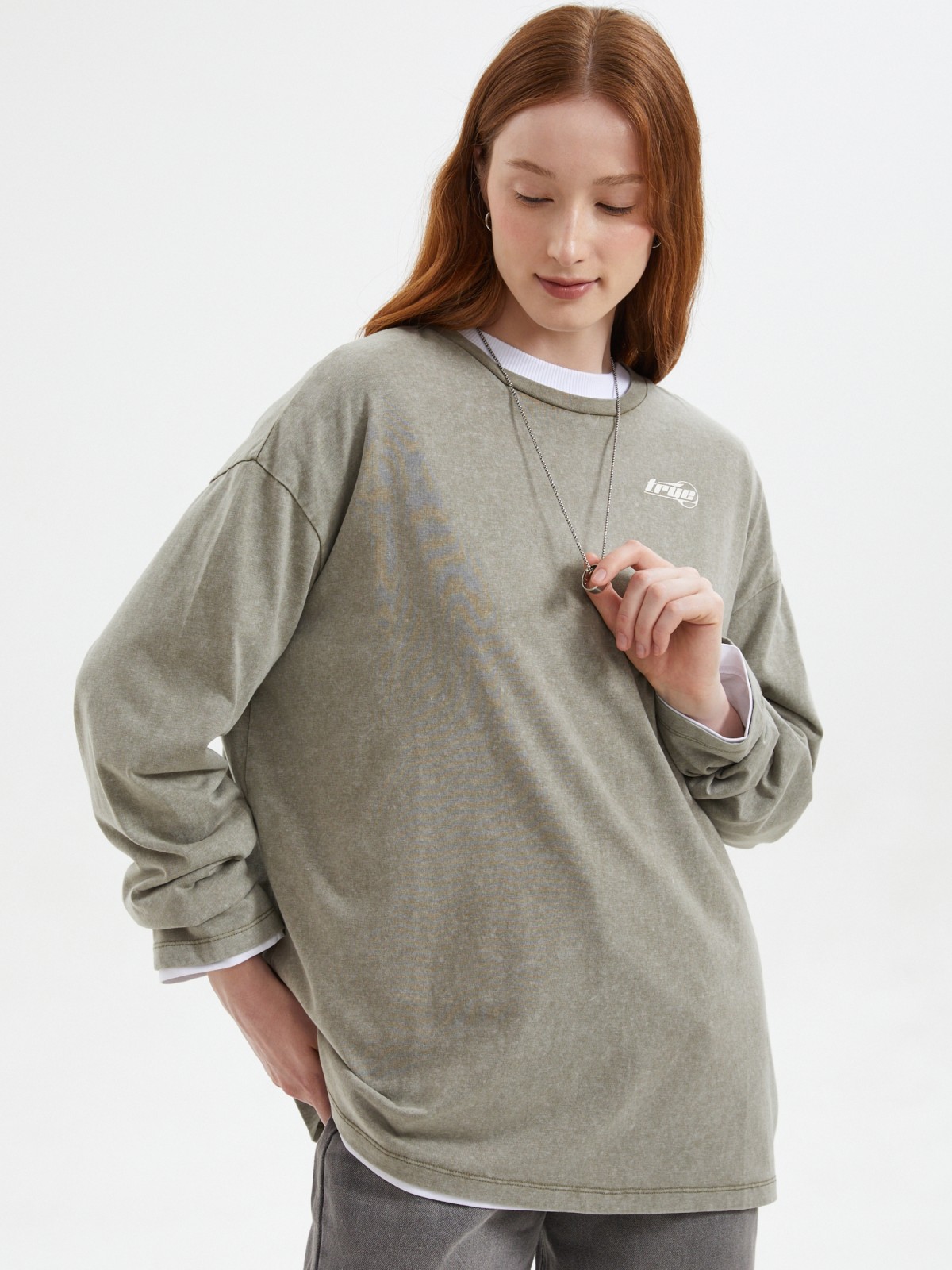 Лонгслив оверсайз с варёным эффектом