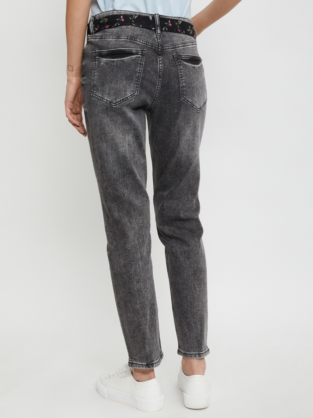 Брюки джинсовые zolla 02121714S183, цвет темно-серый, размер 25 - фото 5