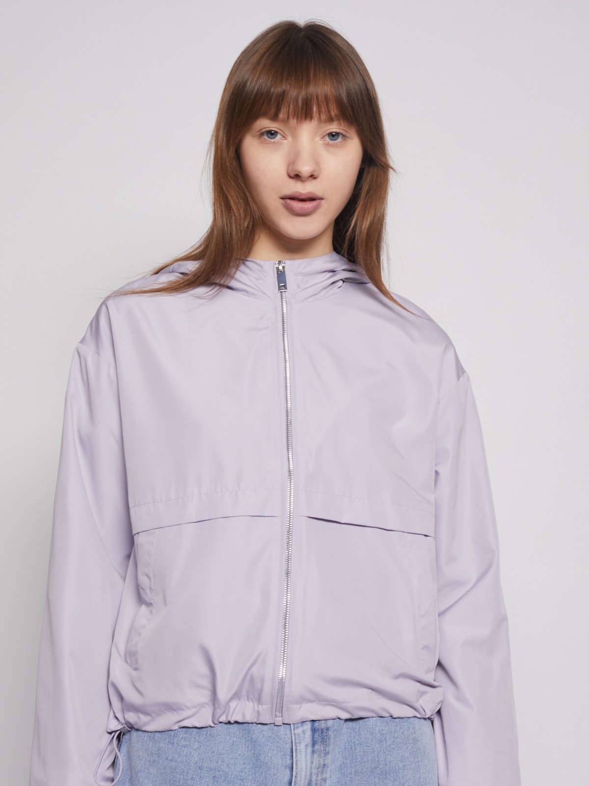 Куртка-ветровка zolla 022215602024, цвет лиловый, размер XS - фото 5
