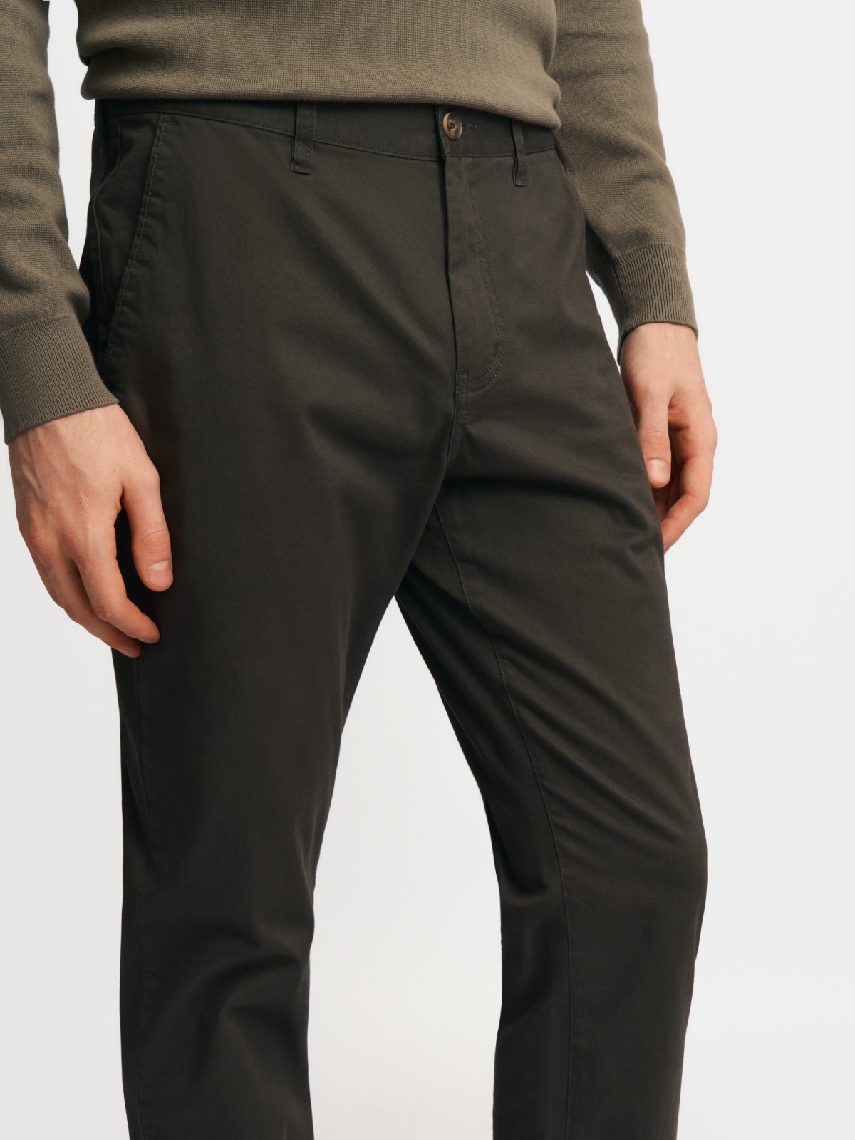 Брюки силуэта Slim из хлопка