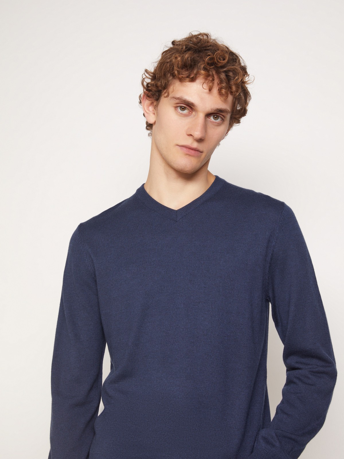 Пуловер zolla 011346163022, цвет синий, размер S - фото 3
