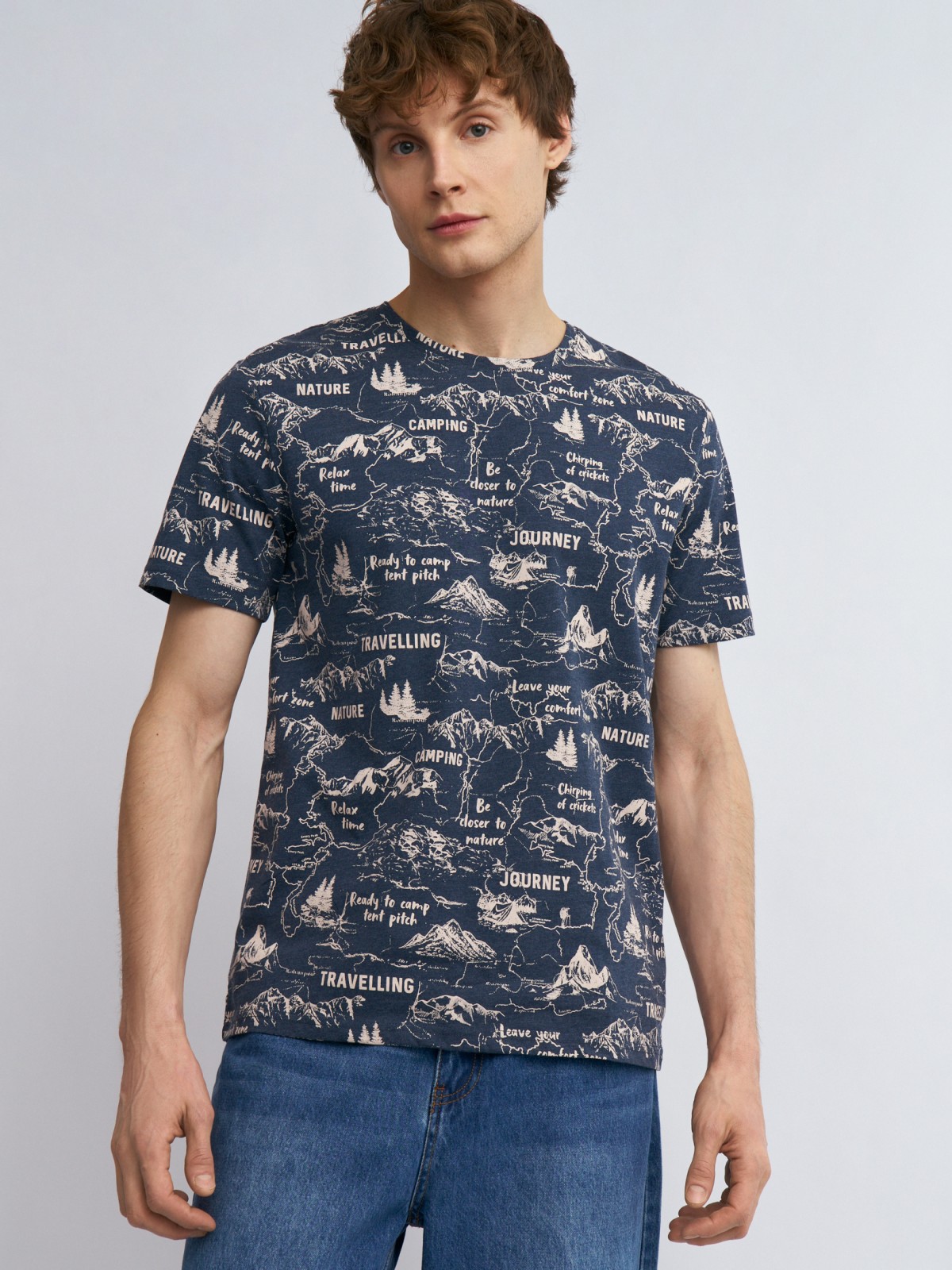 Футболка с коротким рукавом и принтом