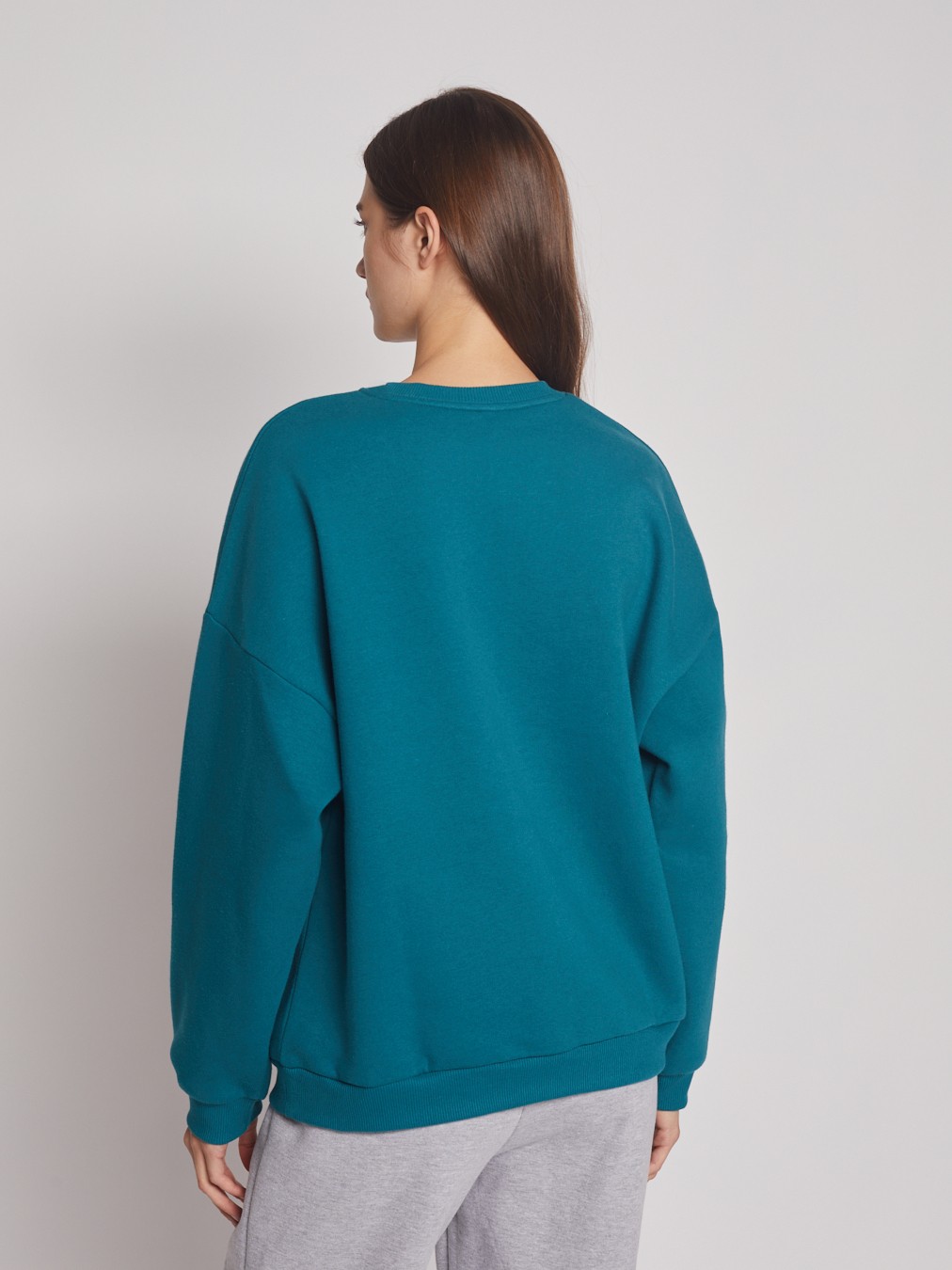 Утеплённый свитшот с принтом