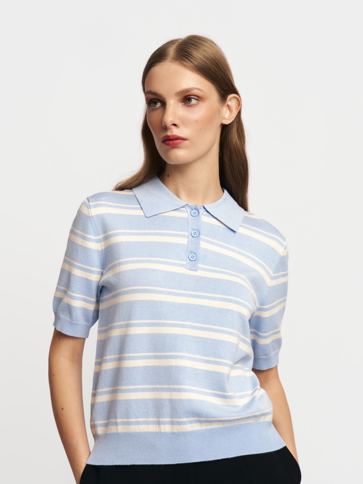 Джемпер поло с коротким рукавом