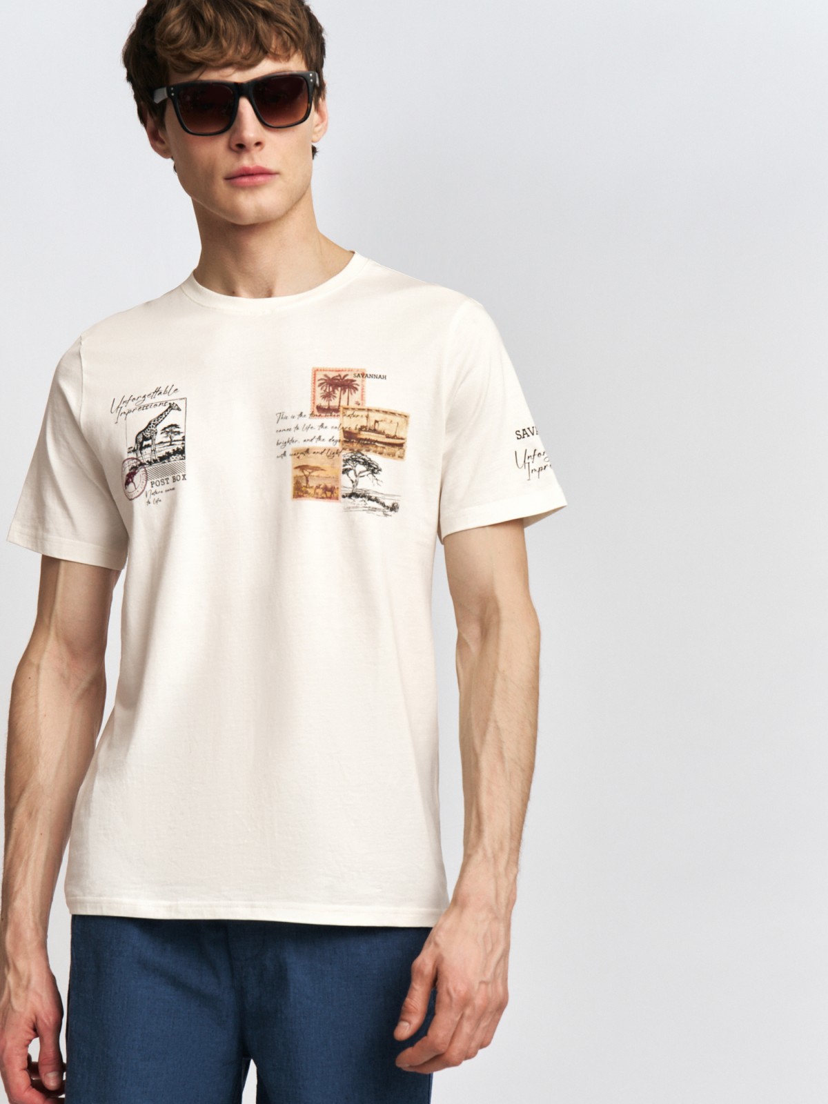 Футболка из хлопка с принтом