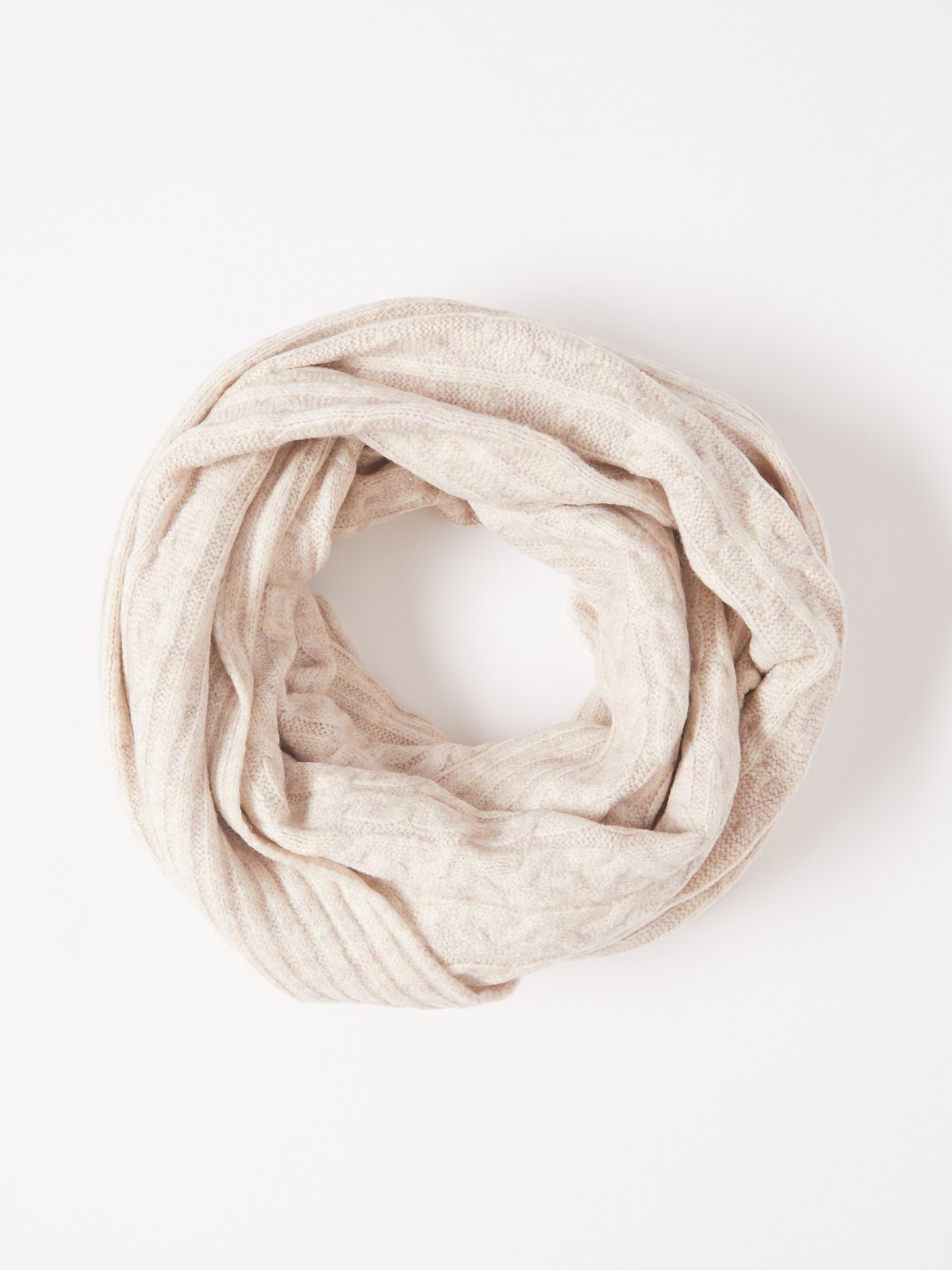 Вязаный шарф с косами zolla 02142917J125, цвет бежевый, размер No_size - фото 2