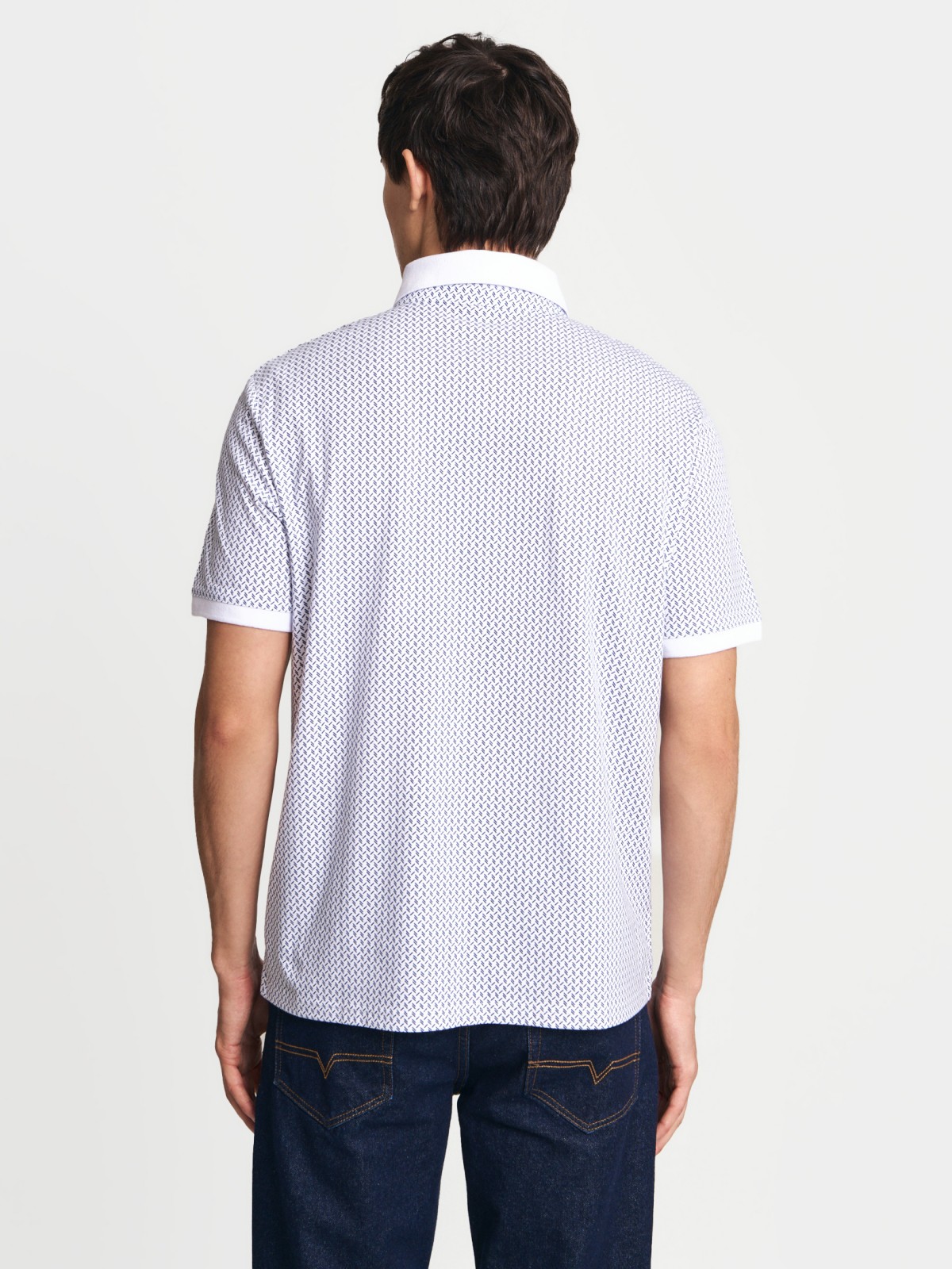 Футболка поло из хлопка с узором