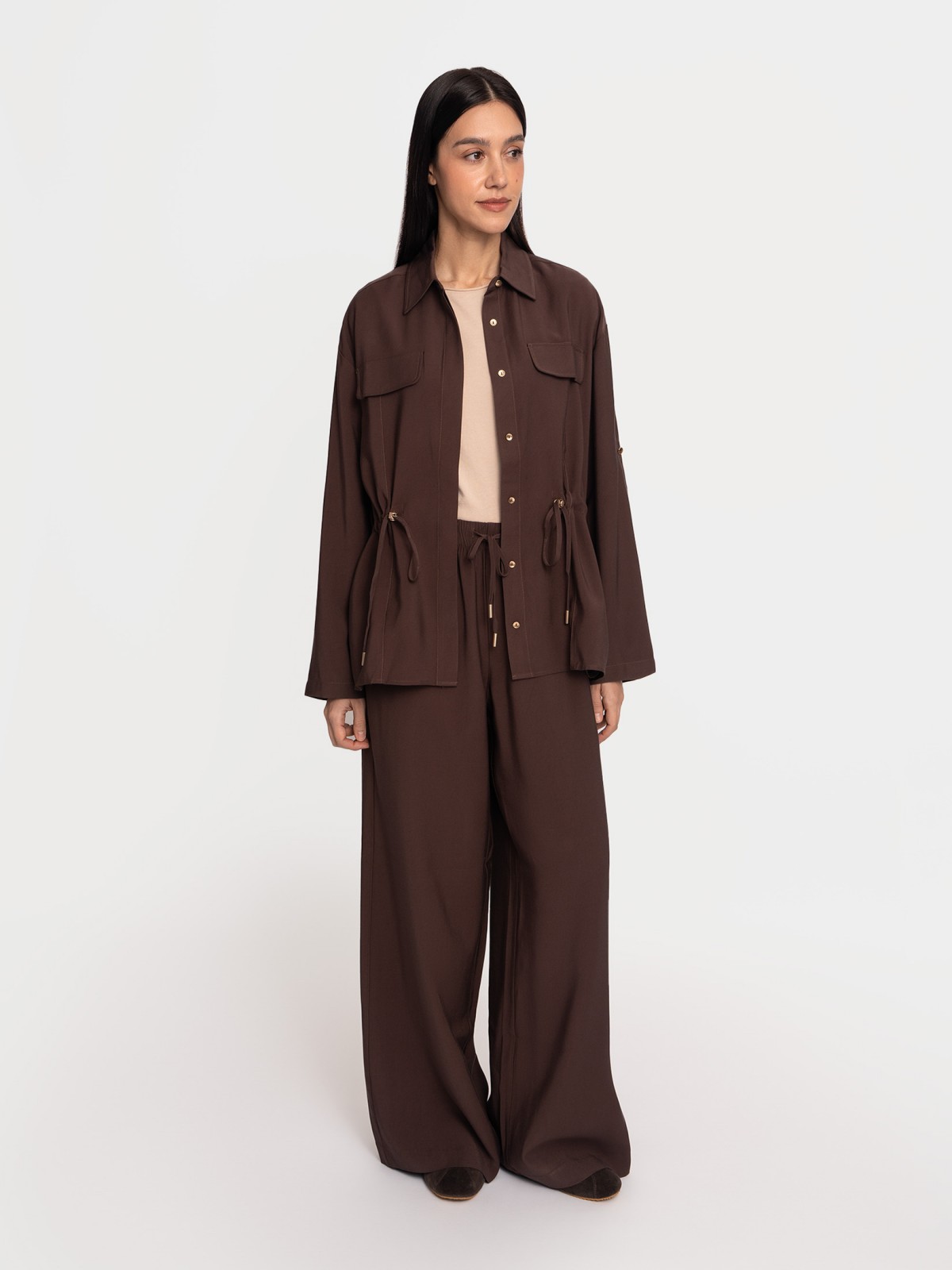 Рубашка с кулиской на талии