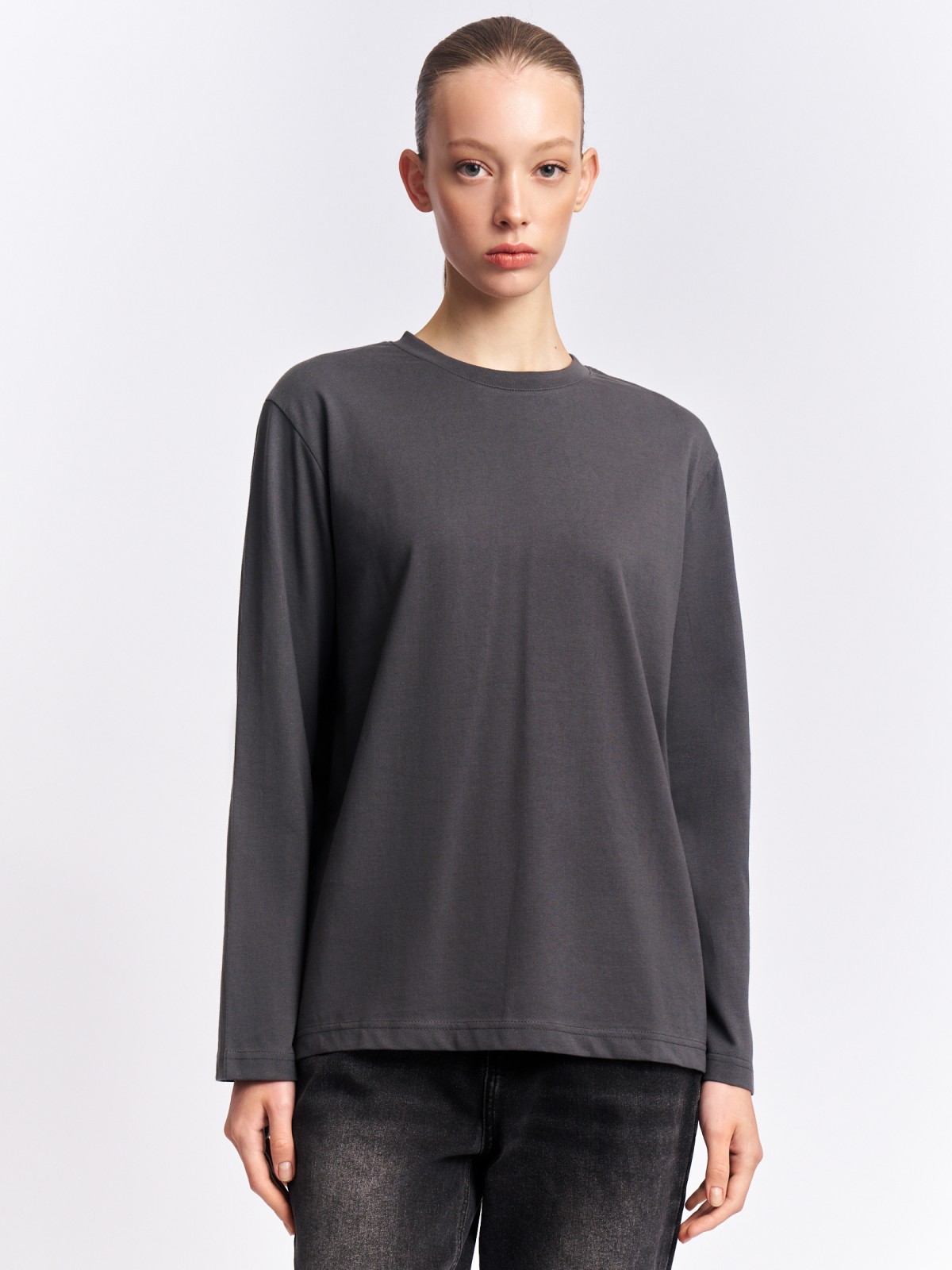 Лонгслив оверсайз фасона из хлопка