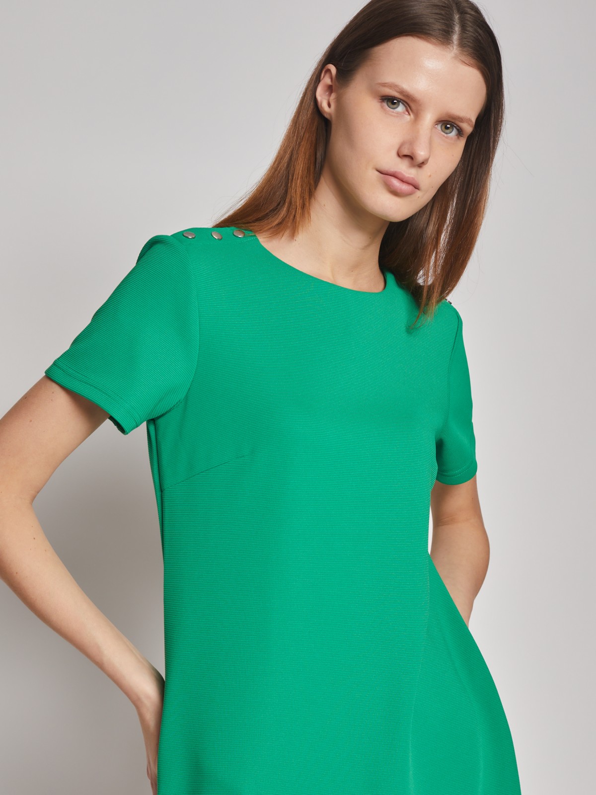 Платье кроеное zolla 02312819F032, цвет зеленый, размер S - фото 3