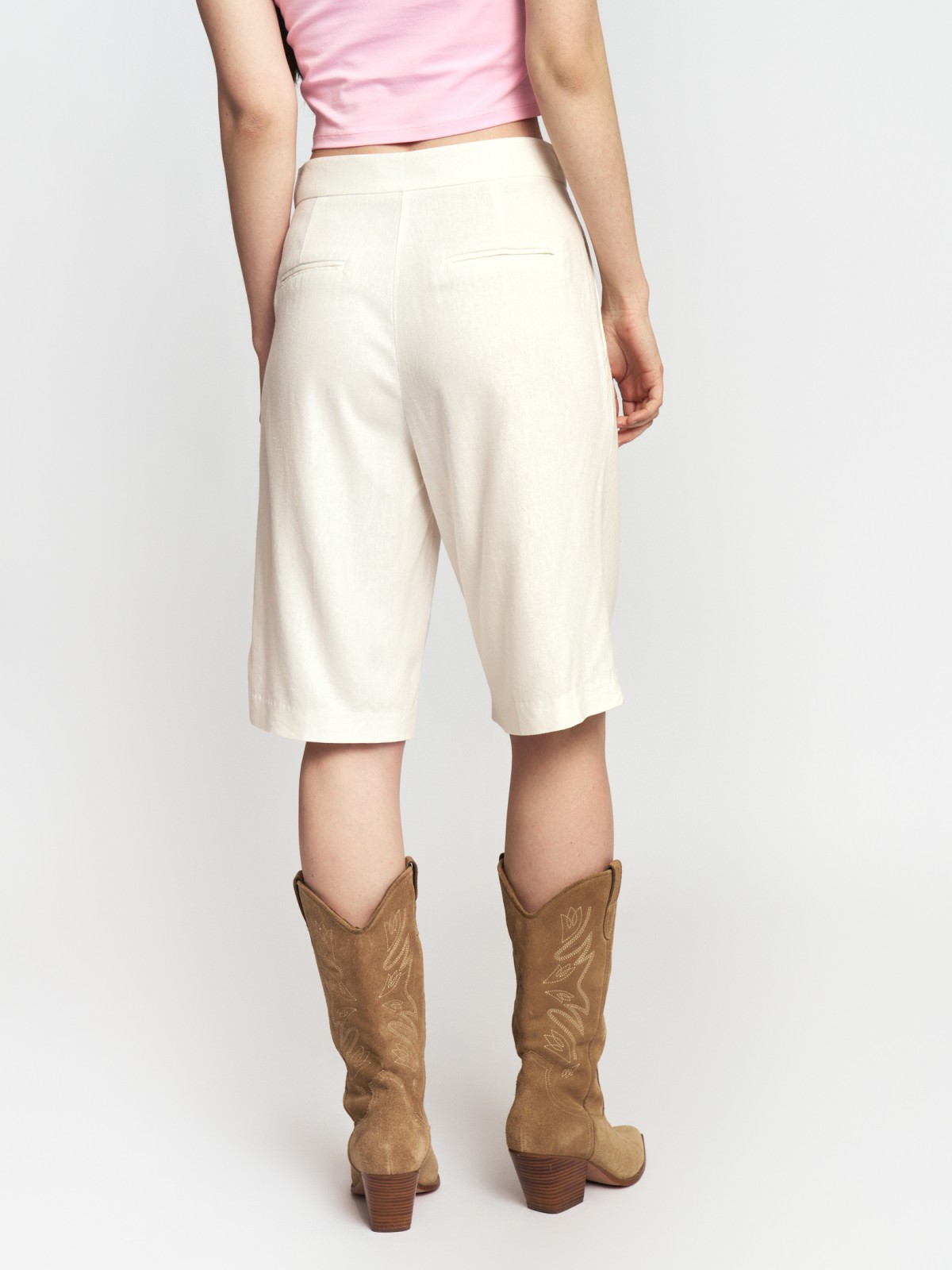 Классические льняные шорты удлинённые