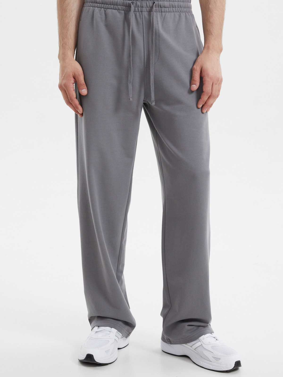 Трикотажные прямые брюки из хлопка