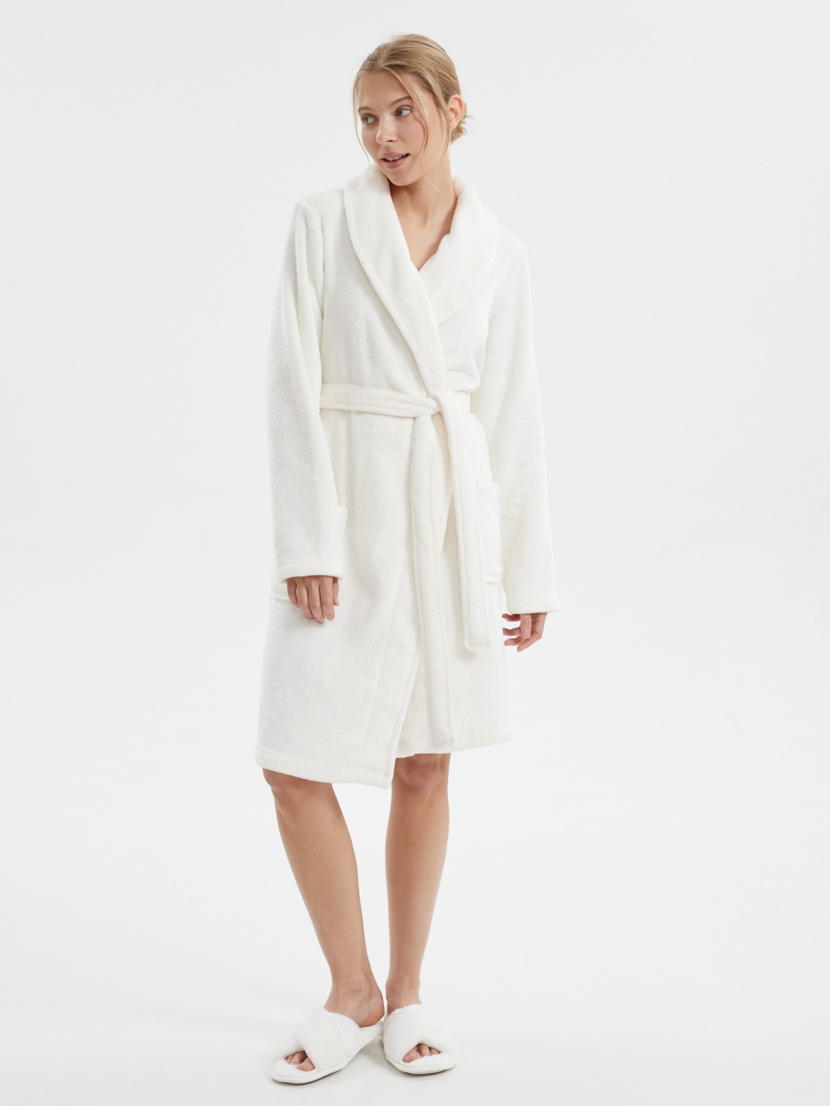 Халат из флиса с поясом