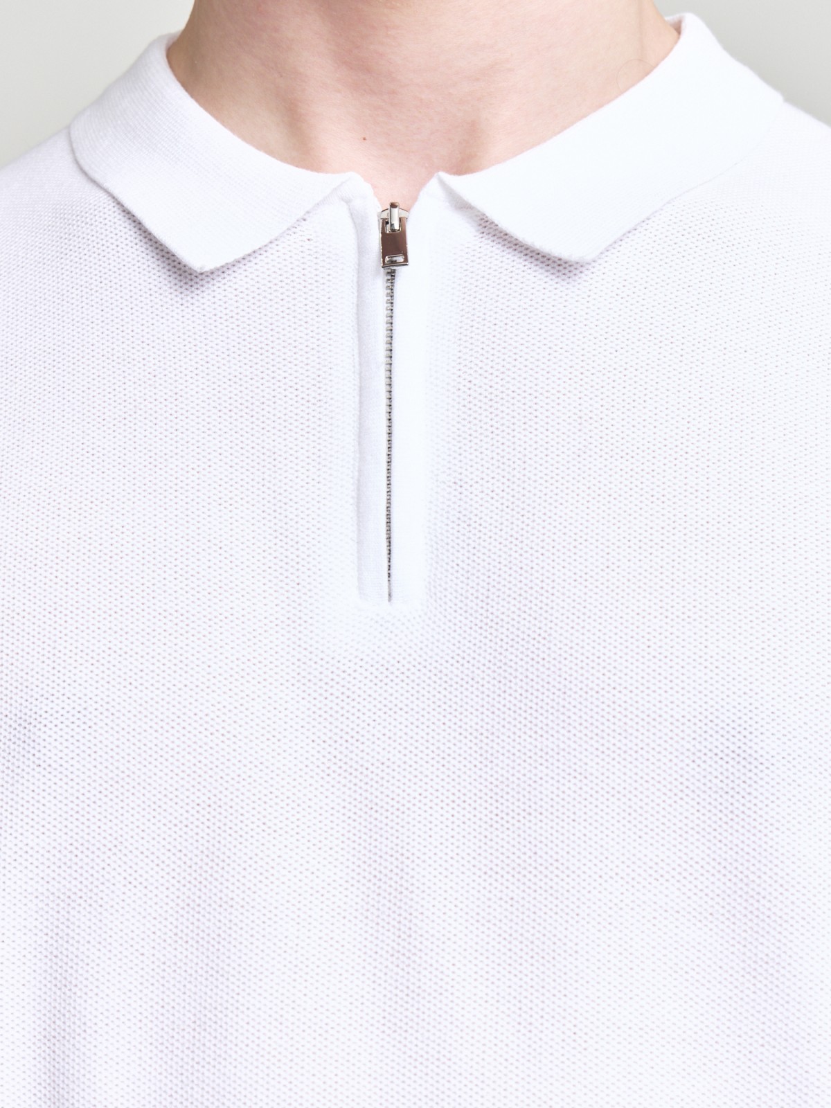 Трикотажный джемпер поло из хлопка с коротким рукавом