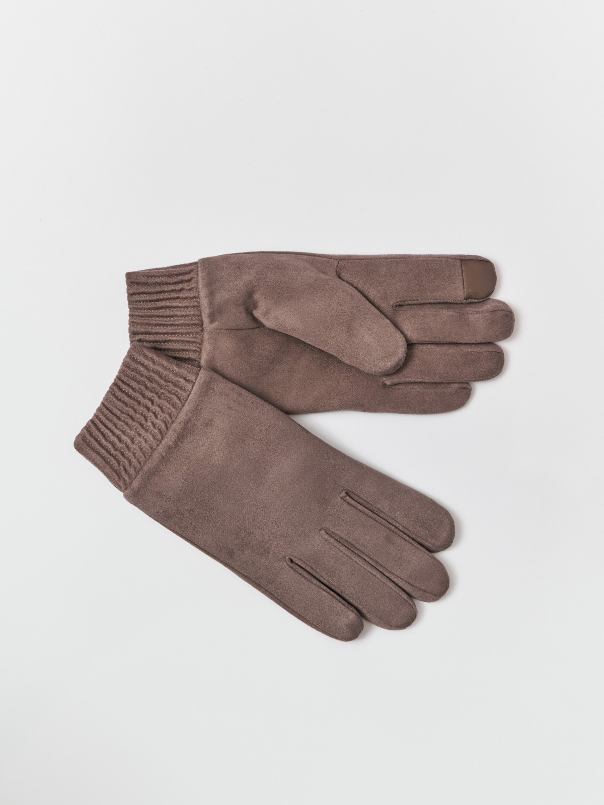 Тёплые перчатки Touch Screen из экозамши