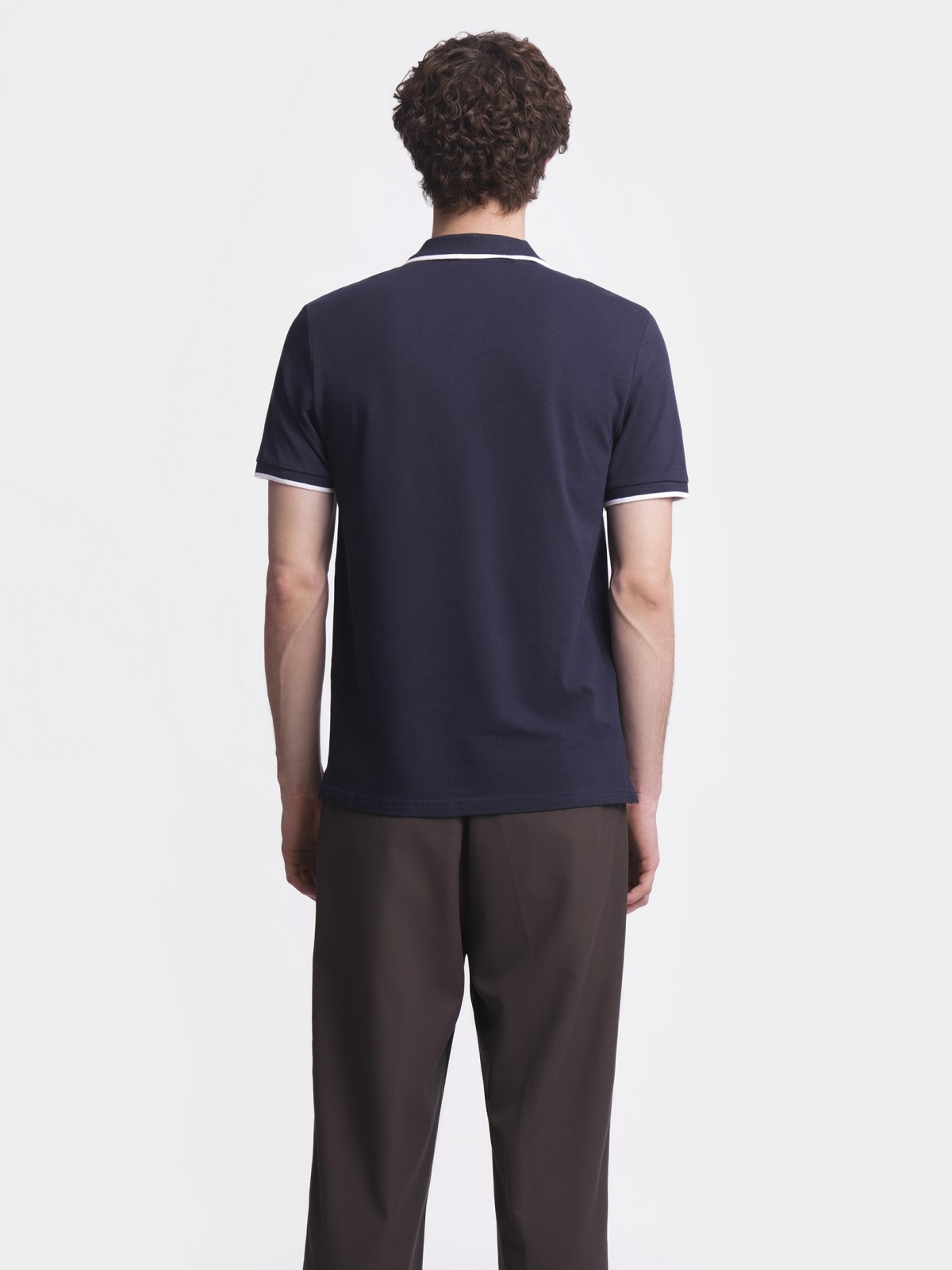 Футболка поло из хлопка однотонная