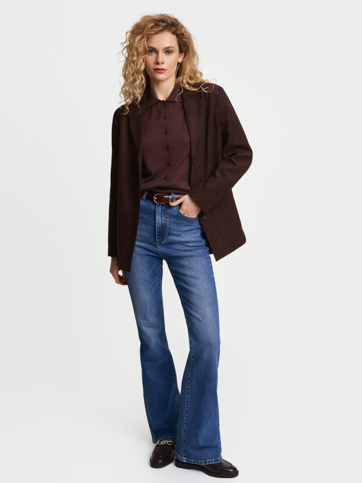 Трикотажный кардиган с воротником