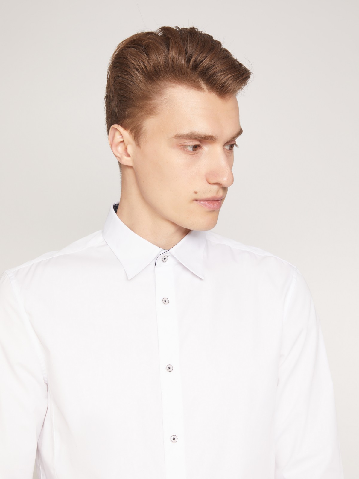 Классическая рубашка приталенного силуэта zolla 011322159012, цвет белый, размер XS - фото 6