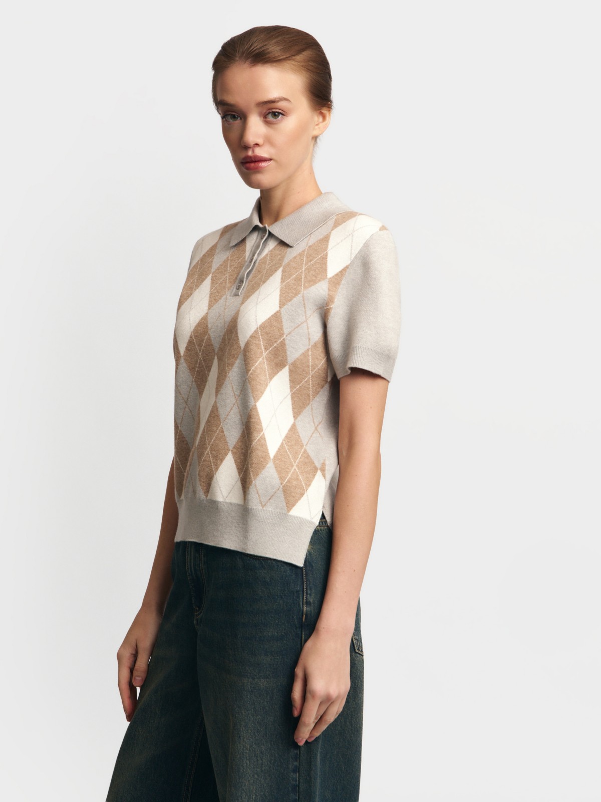 Джемпер поло с коротким рукавом