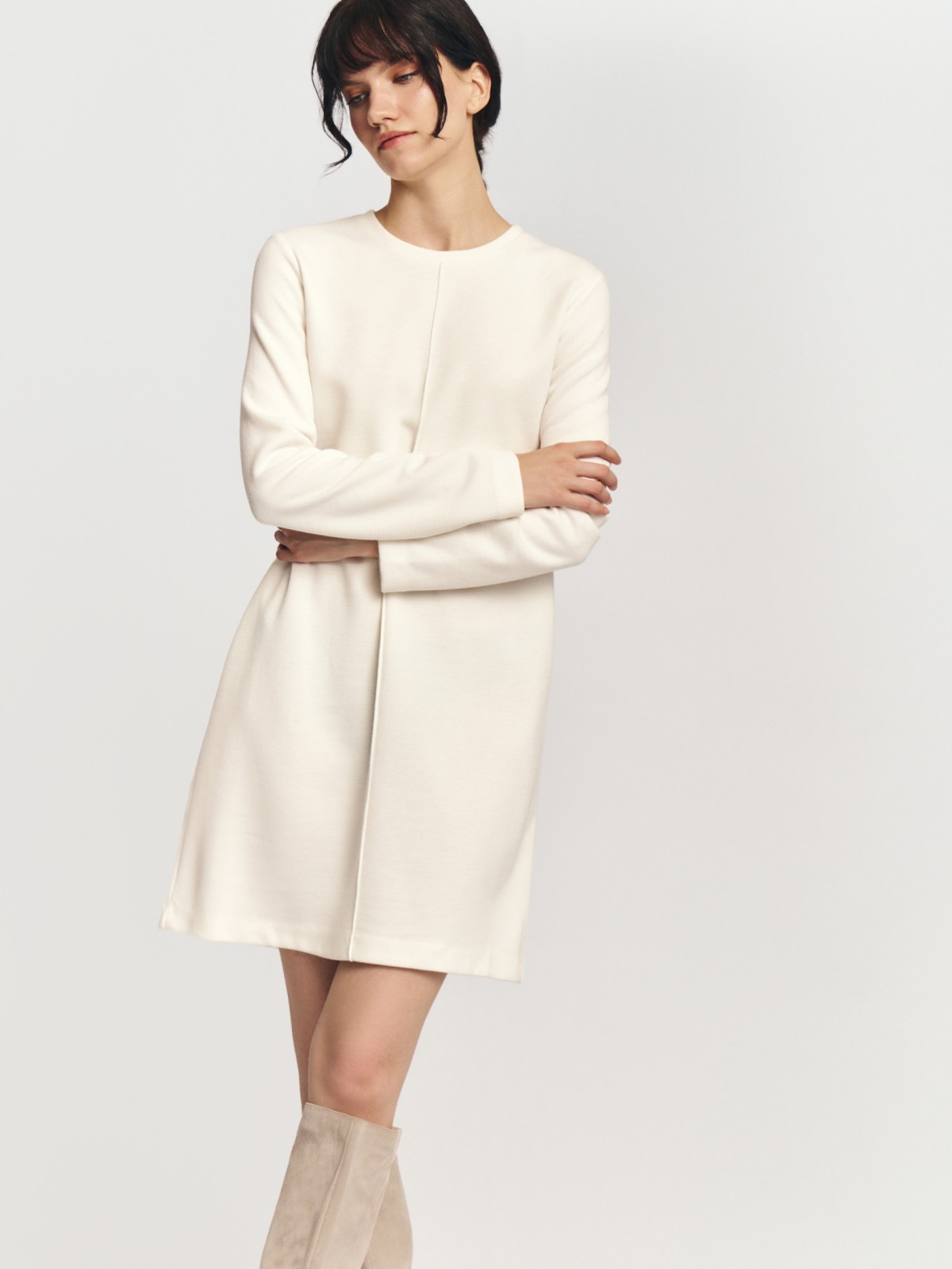 Платье-джемпер мини из трикотажа