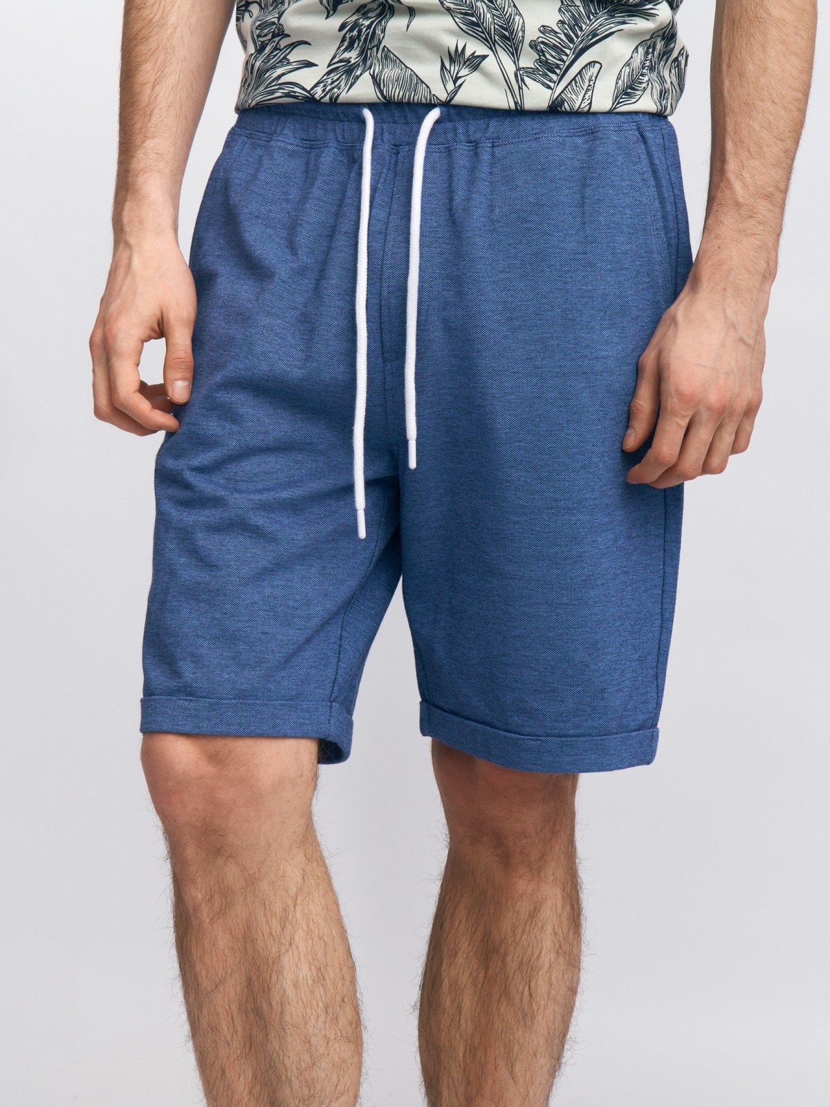 Трикотажные шорты из хлопка с отворотами