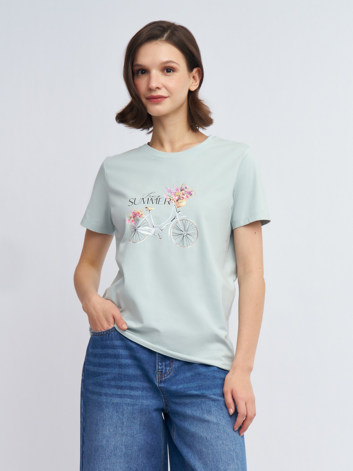 Футболка из хлопка с принтом