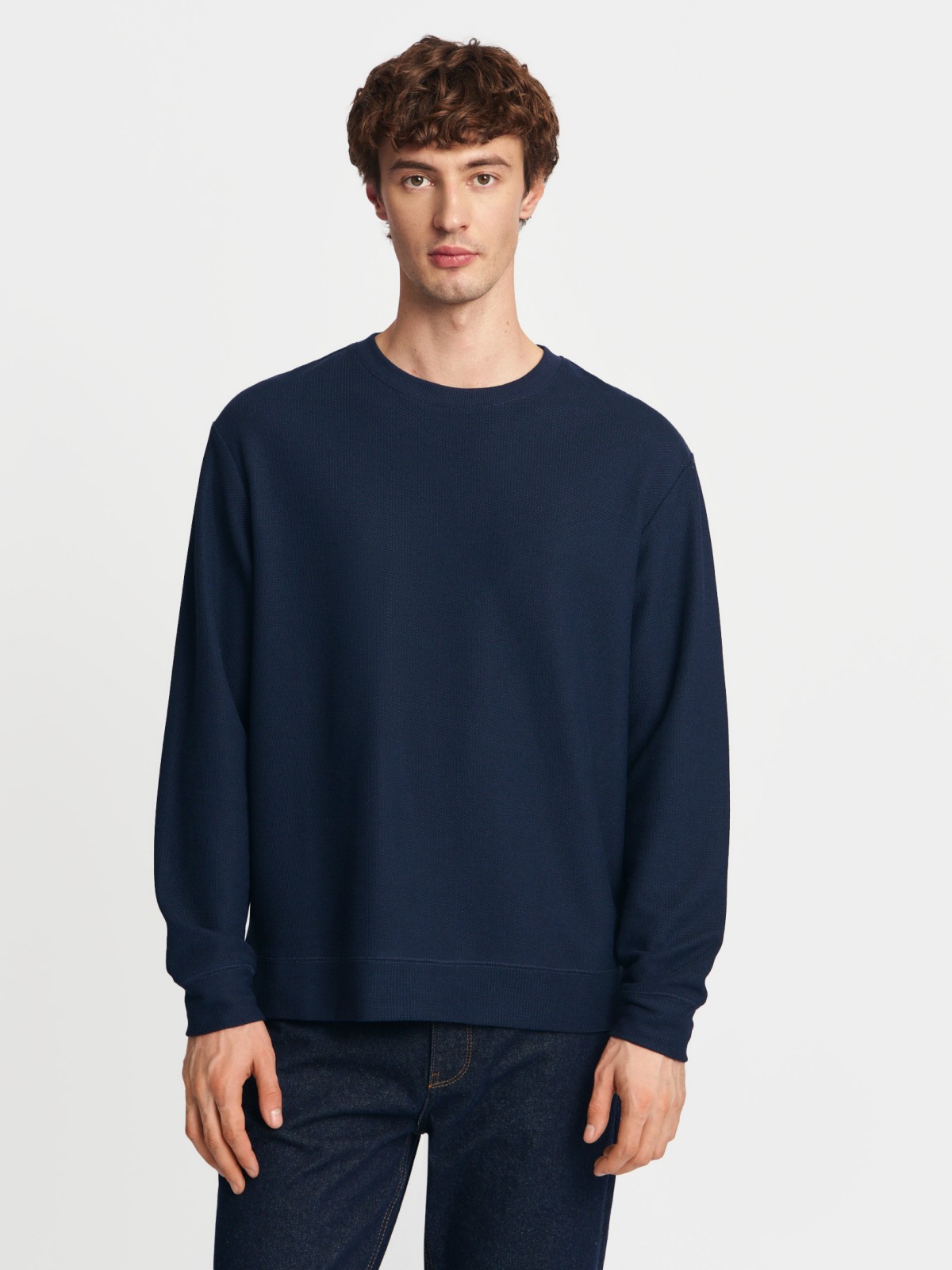 Трикотажный лонгслив с длинным рукавом