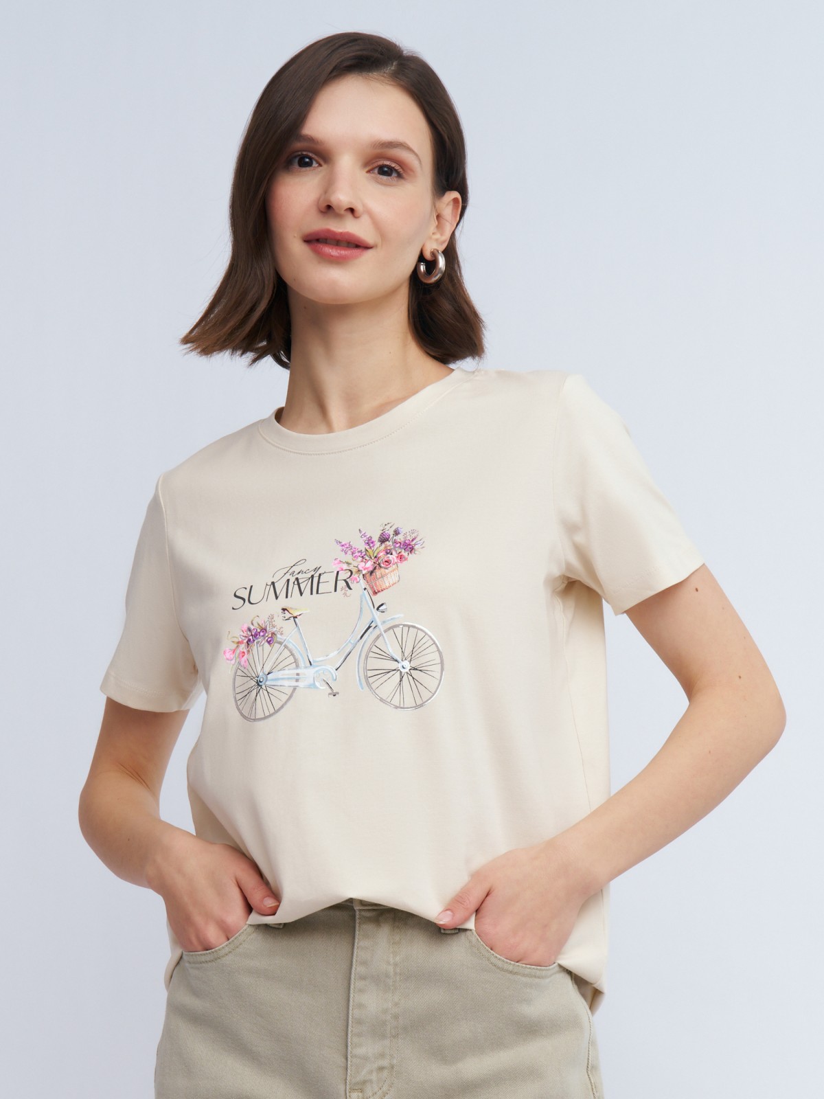 Футболка из хлопка с принтом