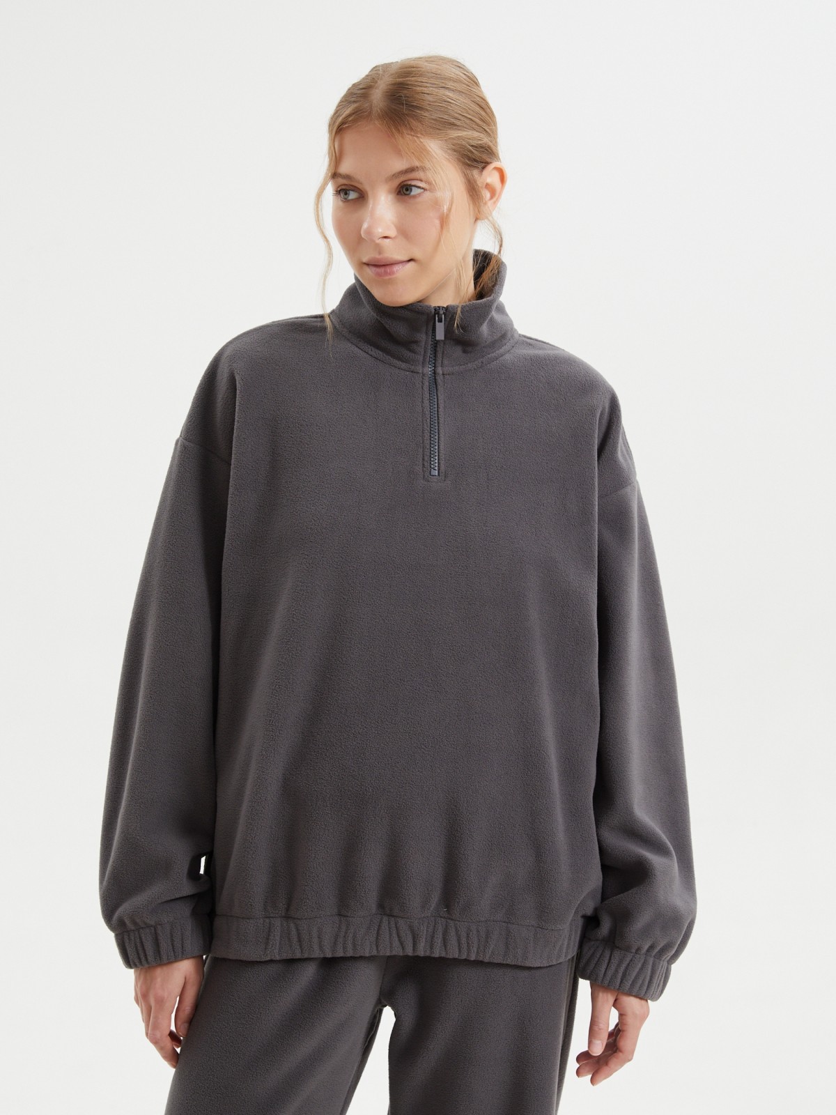 Свитшот из флиса с горлом на молнии