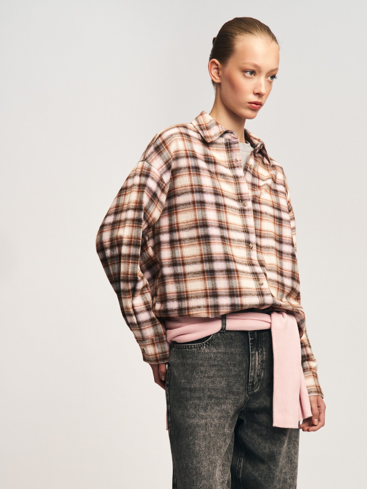 Фланелевая рубашка из хлопка в клетку