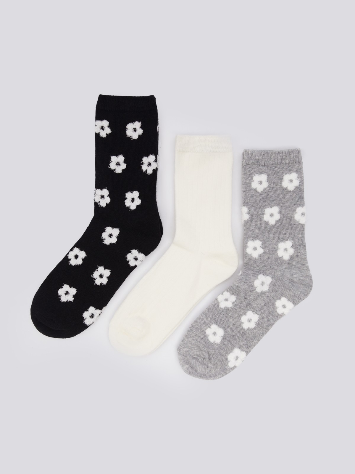 Набор высоких носков (3 пары в комплекте) zolla 024119962195, цвет черный, размер 23-25