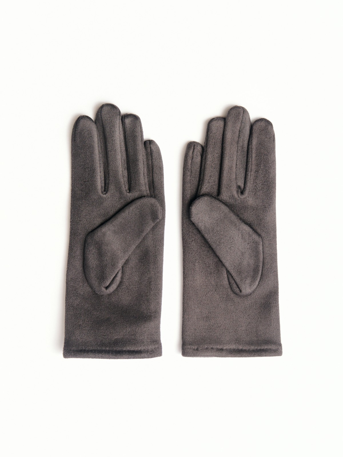 Утеплённые замшевые перчатки с экомехом