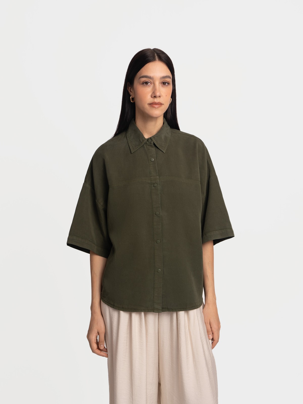 Рубашка оверсайз с коротким рукавом