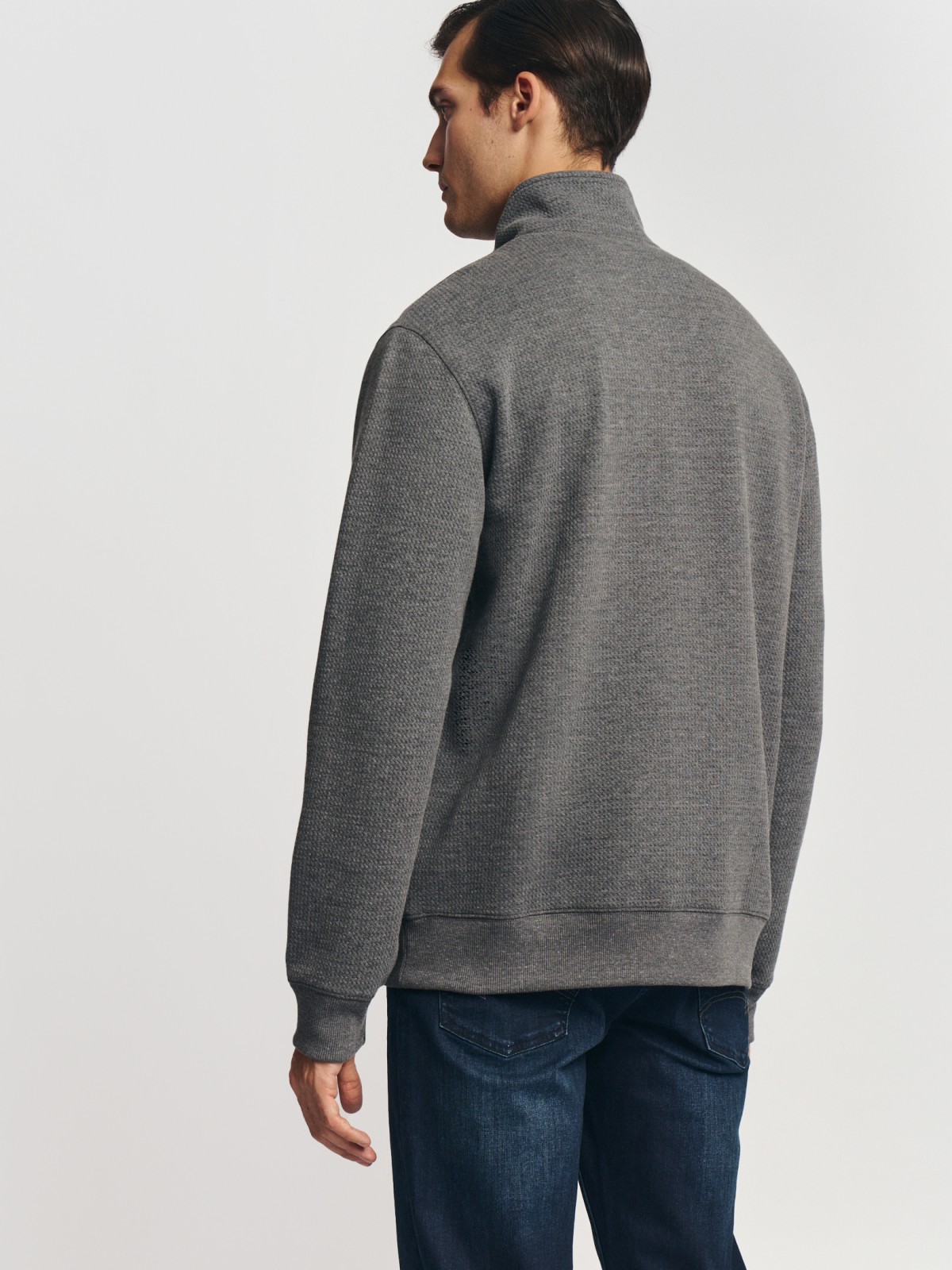 Прямой трикотажный свитшот на молнии