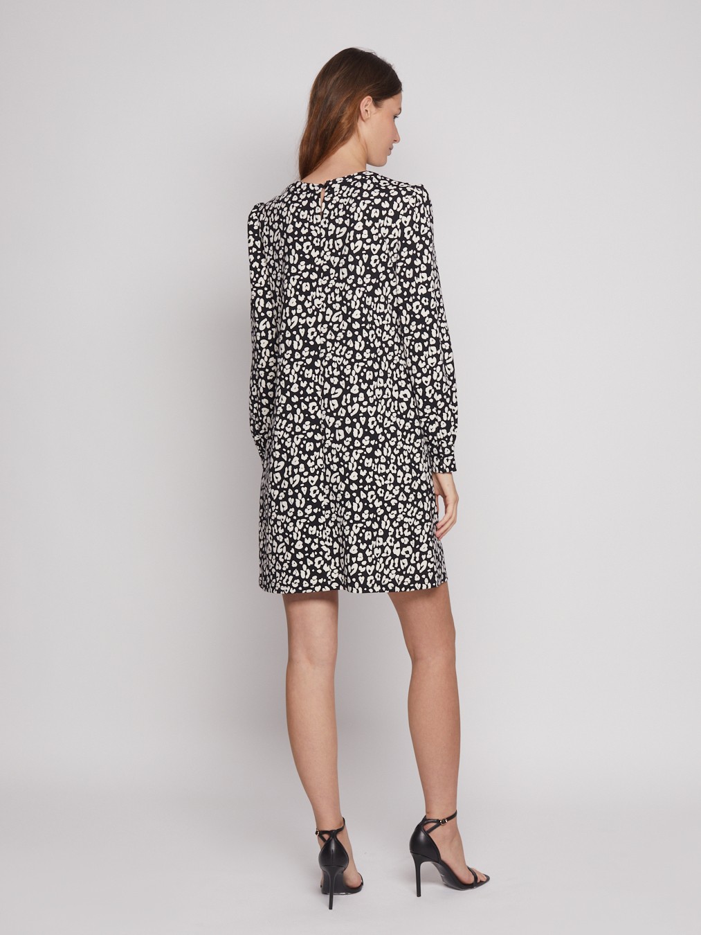 Платье мини с леопардовым принтом zolla 02233819F042, цвет черный, размер XS - фото 6