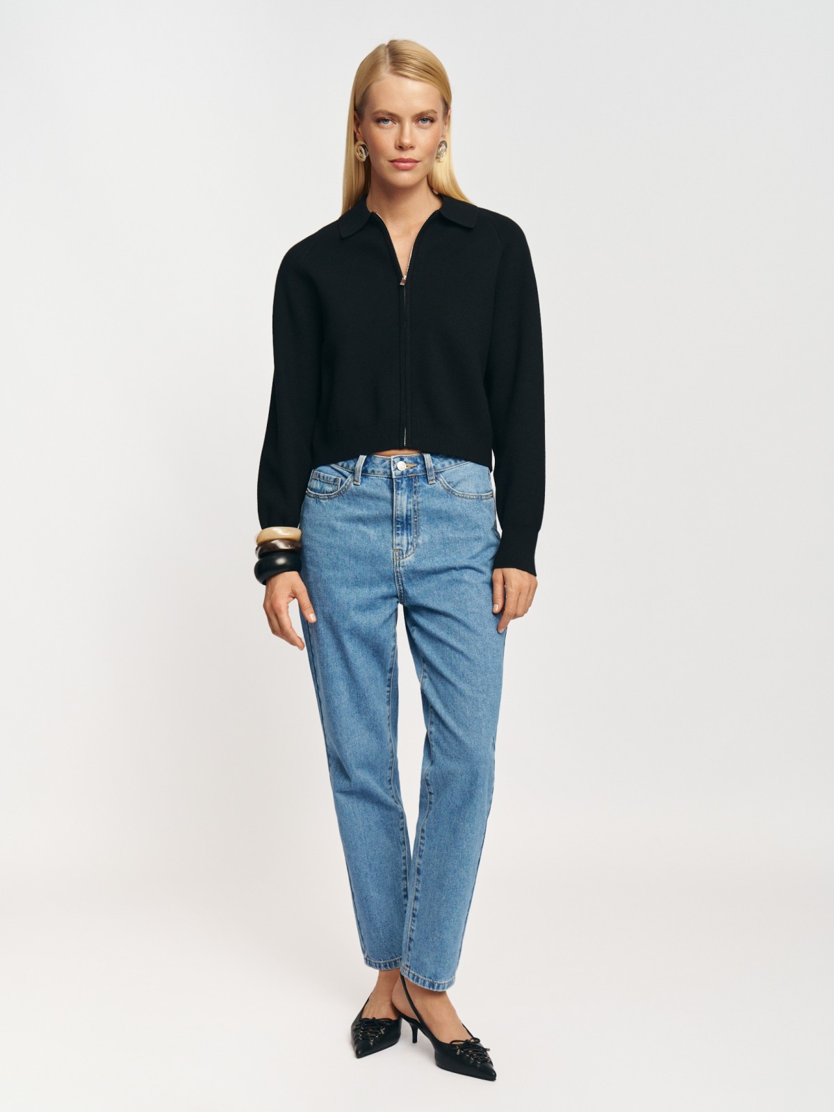 Трикотажный кардиган на молнии