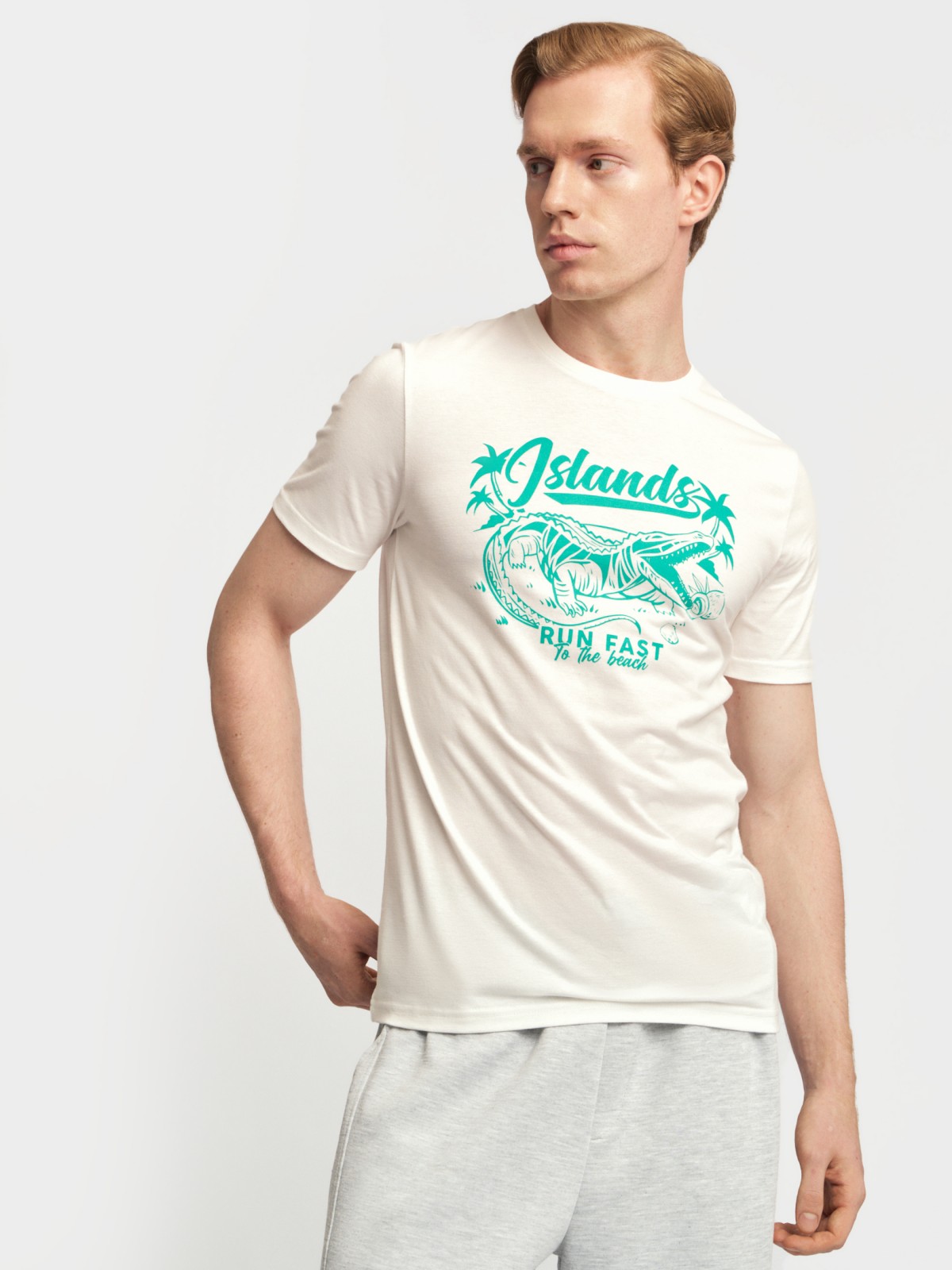 Футболка из хлопка с принтом