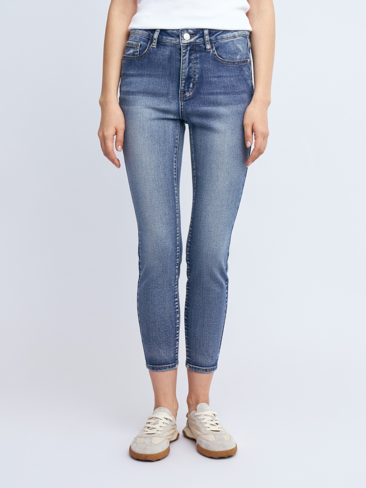 Джинсы силуэта Skinny с молниями