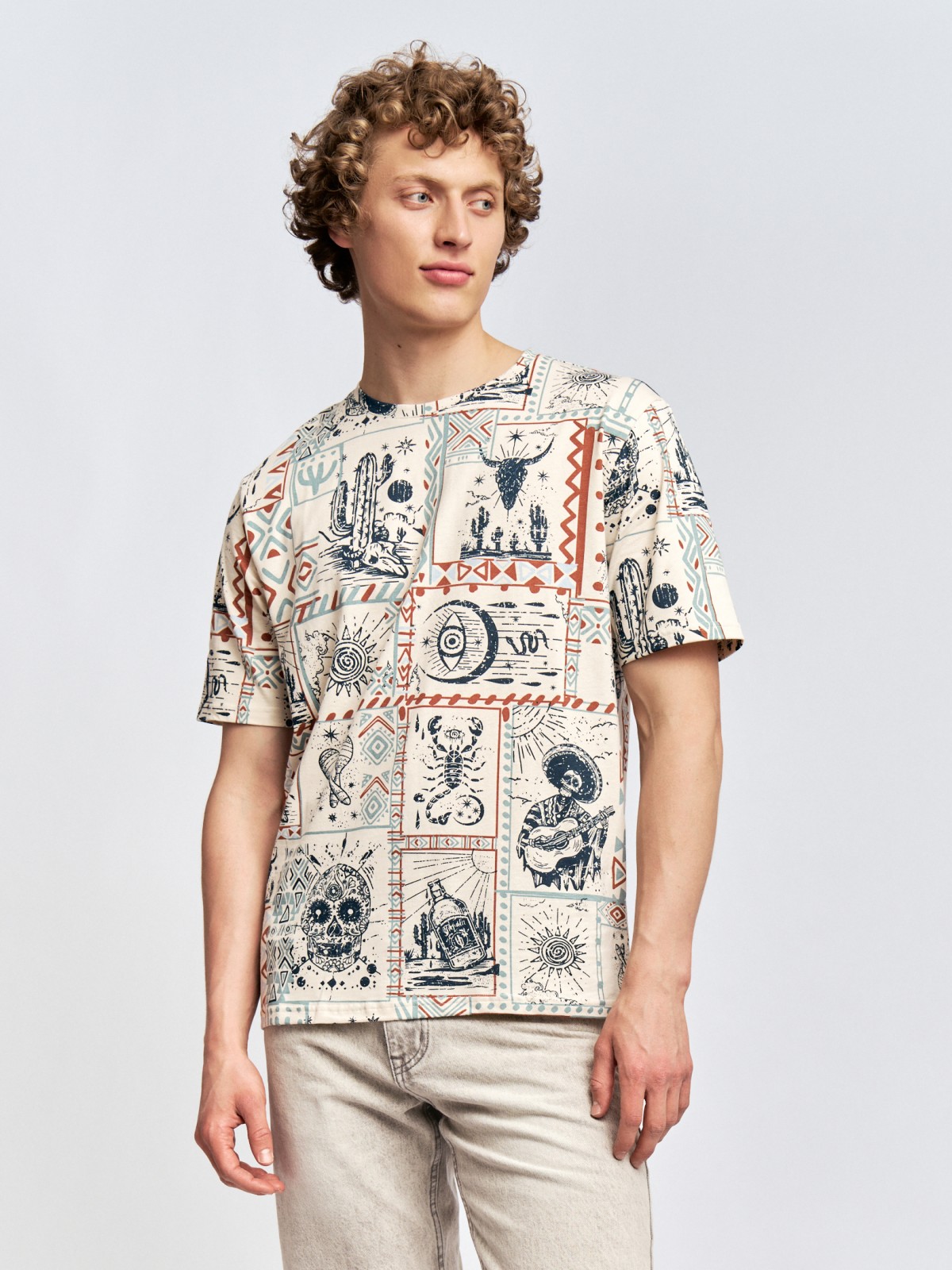 Футболка из хлопка с принтом