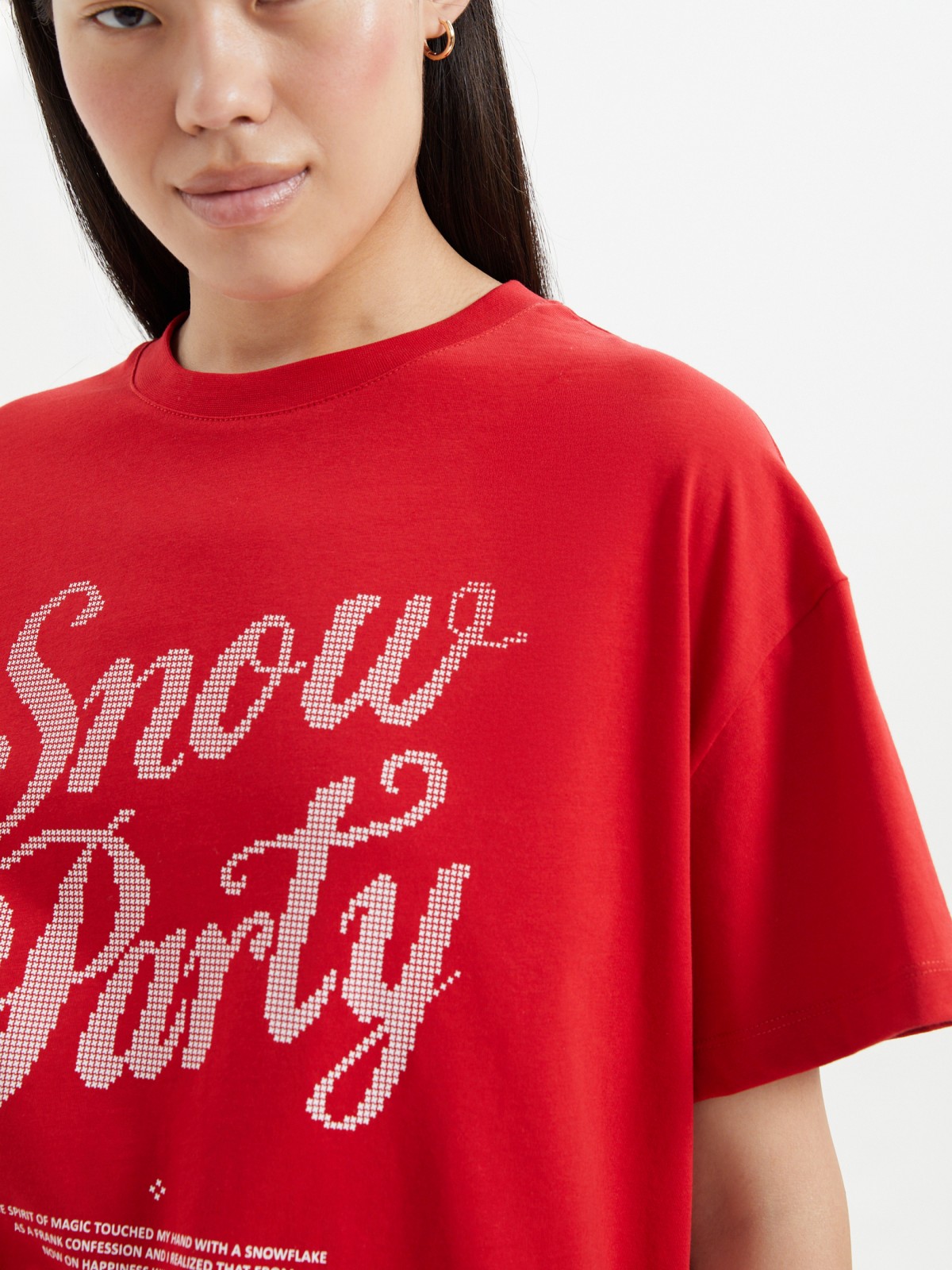 Футболка из хлопка с новогодним принтом