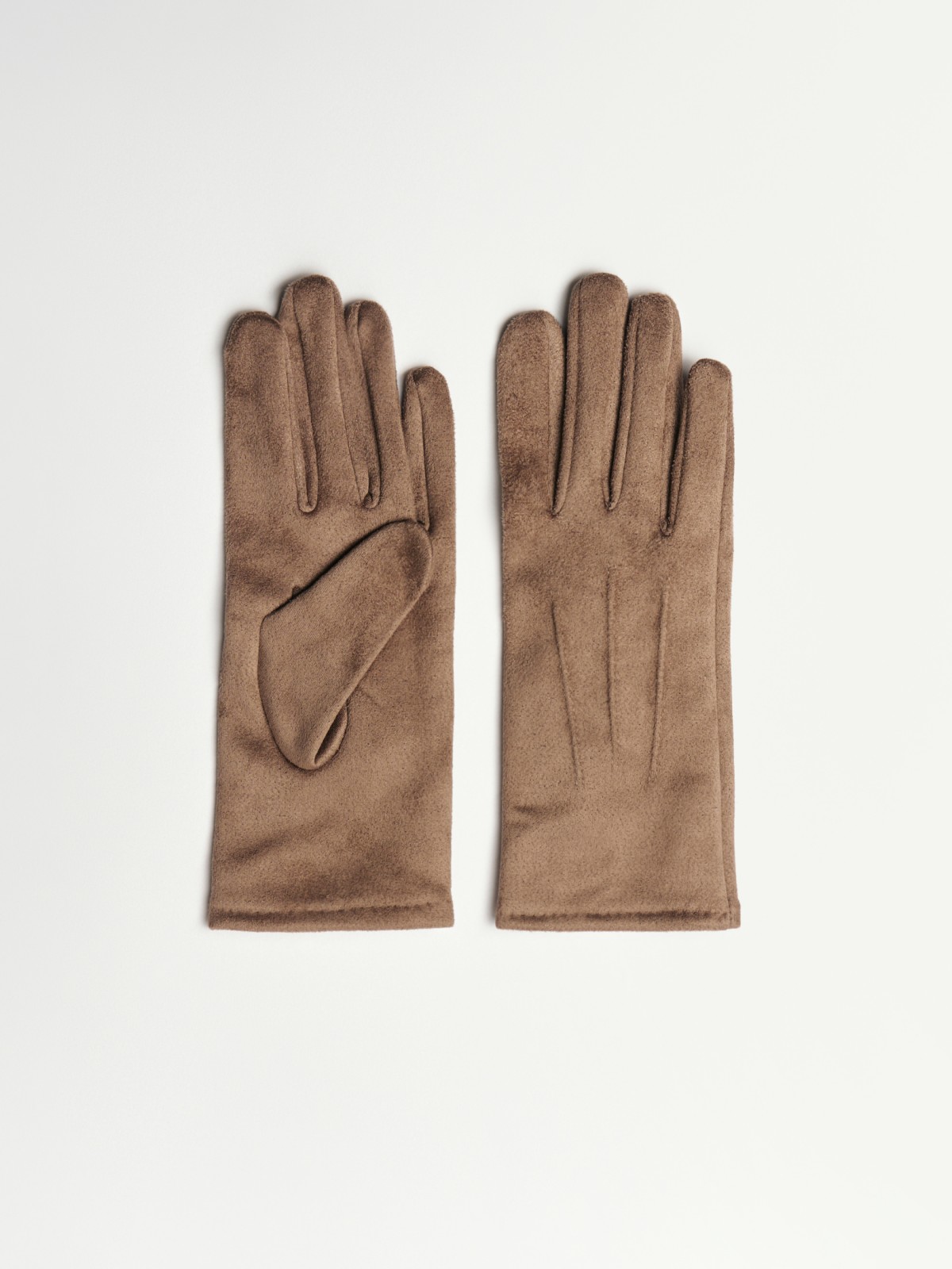 Утеплённые замшевые перчатки с экомехом