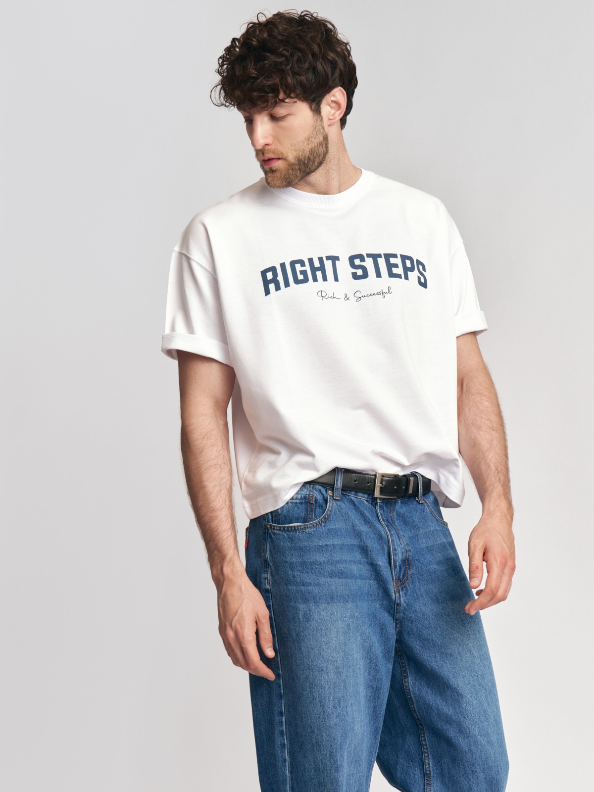 Футболка из хлопка с принтом-надписью