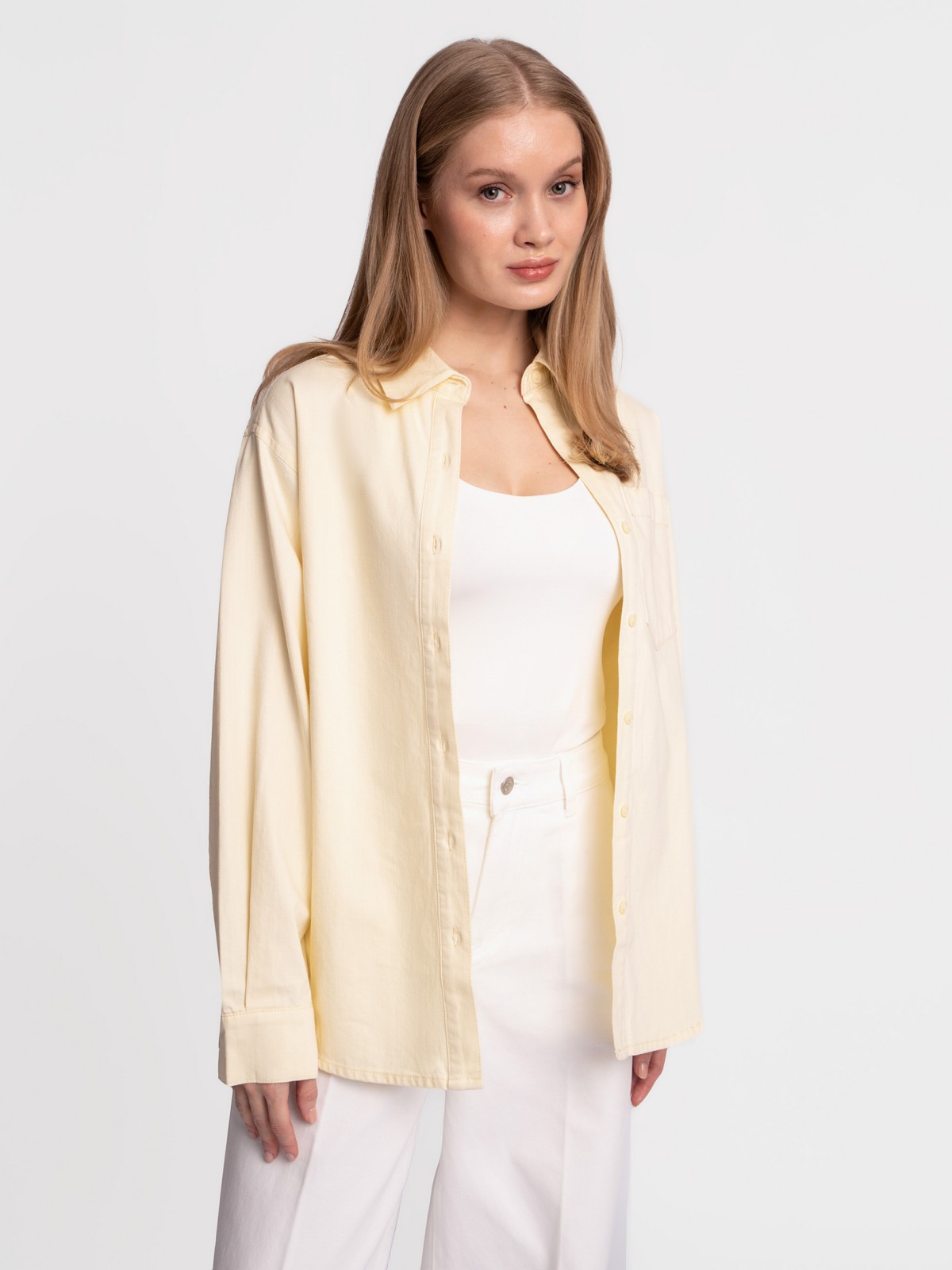Рубашка оверсайз силуэта из хлопка