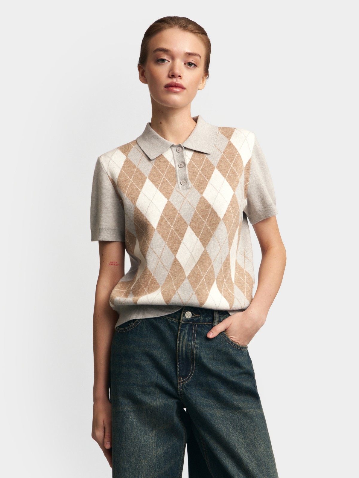 Джемпер поло с коротким рукавом