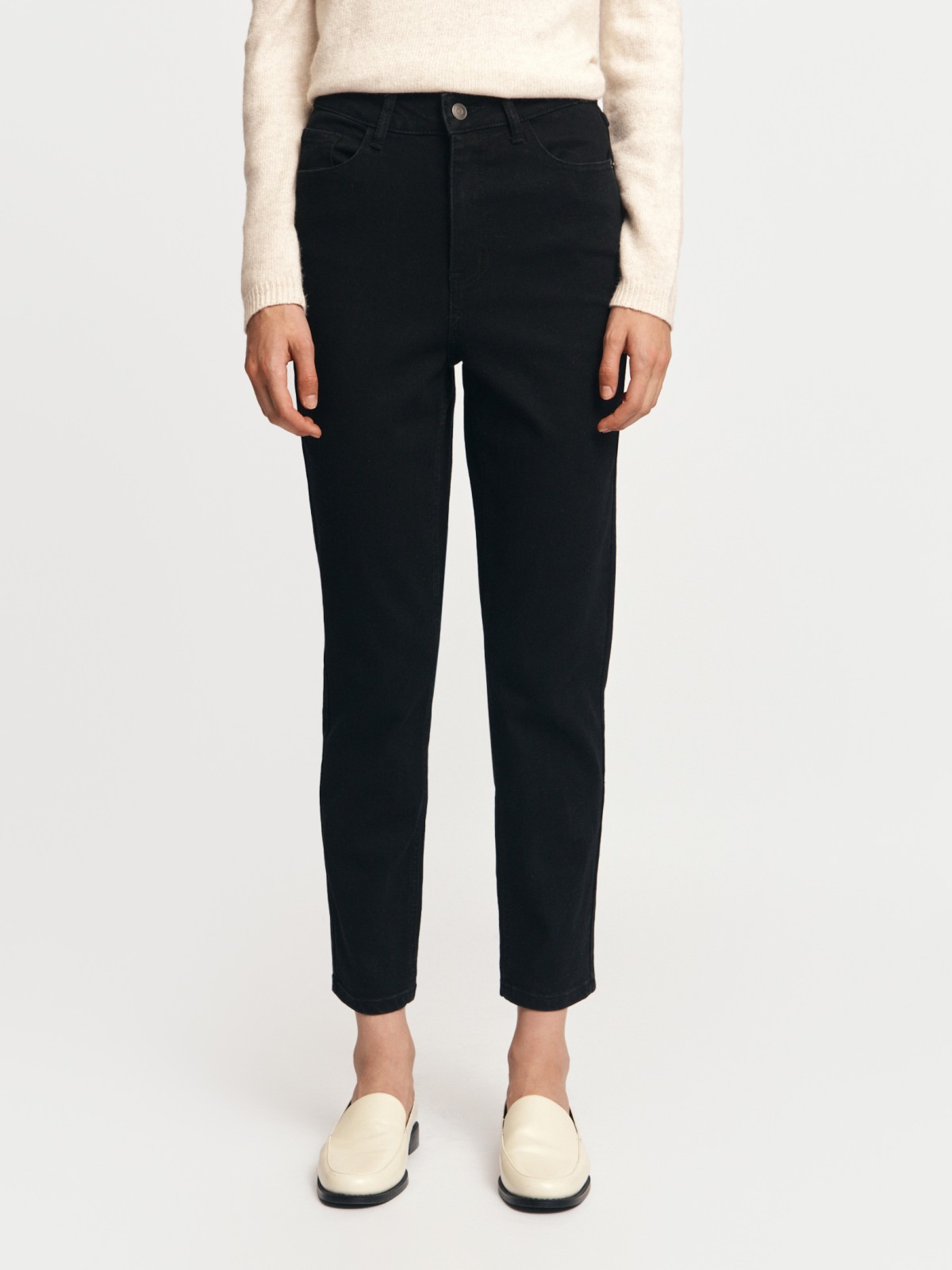 Джинсы силуэта Slim с высокой посадкой