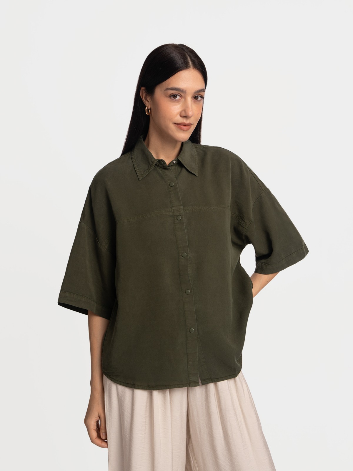Рубашка оверсайз с коротким рукавом