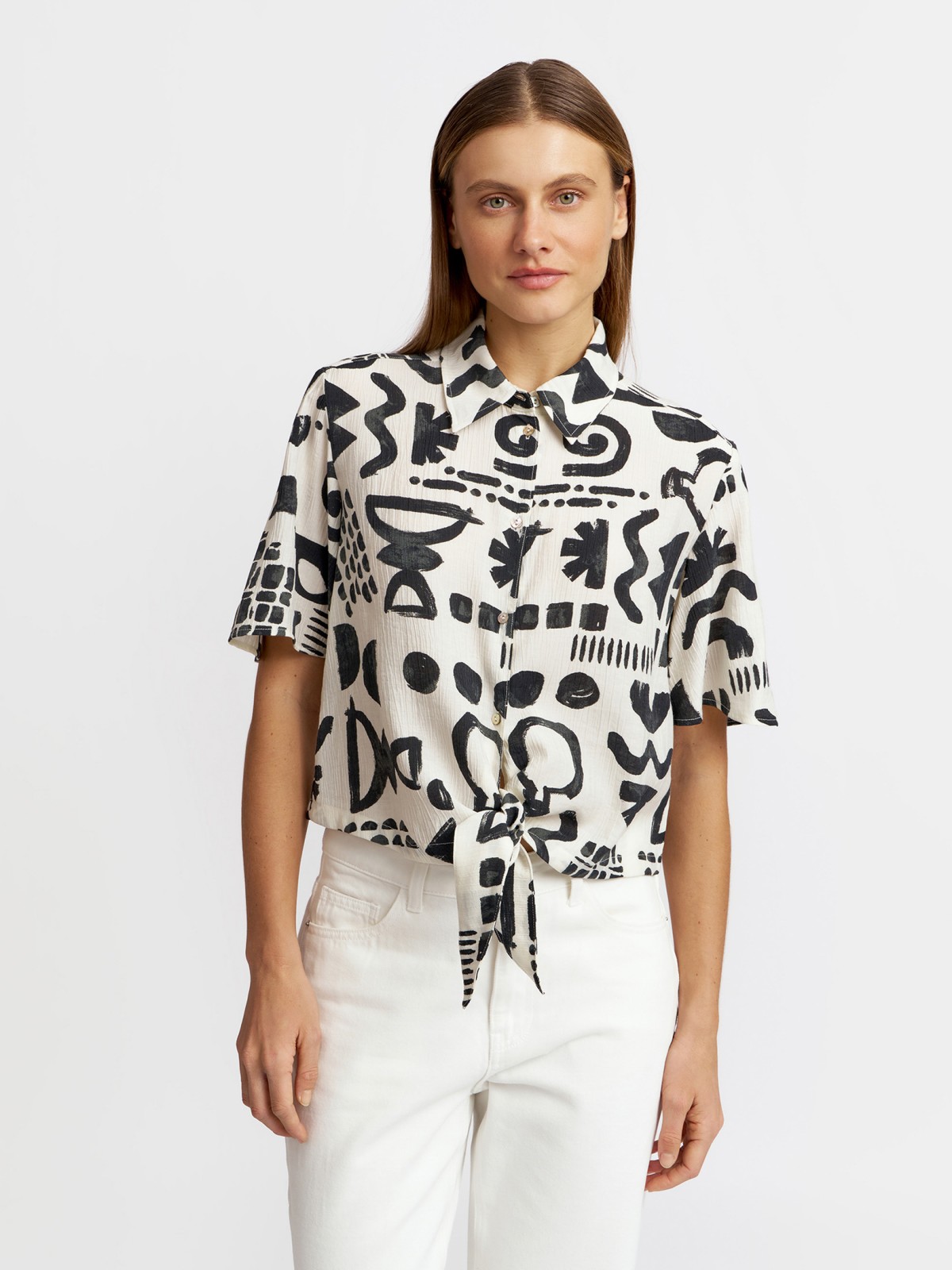 Блузка с короткими рукавами